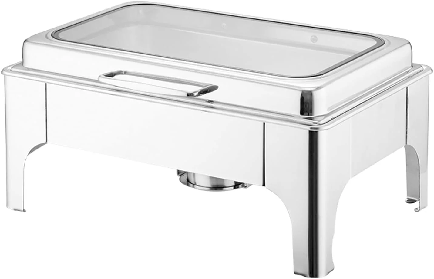 ظرف گرم نگهدارنده غذا استیل مناسب بوفه و مهمانی، گرمکن غذای رستورانی با ظرف مستطیلی و فریم تاشو، تک خانه (دو خانه)