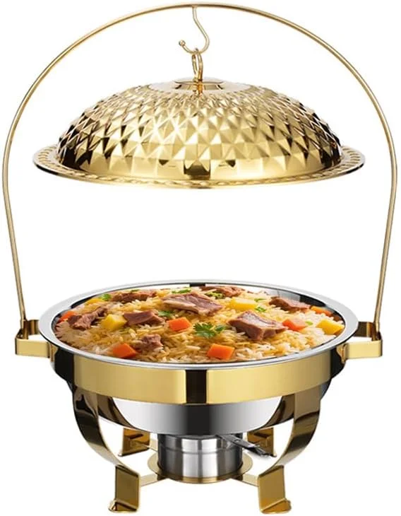 ظرف گرم نگهدارنده غذا استیل، گرمکن غذا، اجاق بوفه، ست گرم نگهدارنده غذای بوفه