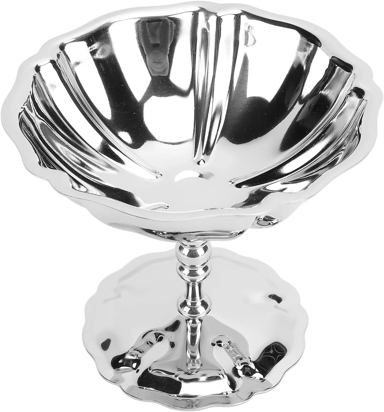 جام بستنی استیل ضد زنگ، کاسه دسر پایه دار، جام دسر، نگهدارنده دسر، جام پودینگ، جام سالاد، کاسه ظرف دسر، ظرف میوه و آب نبات، کاسه سرو دسر