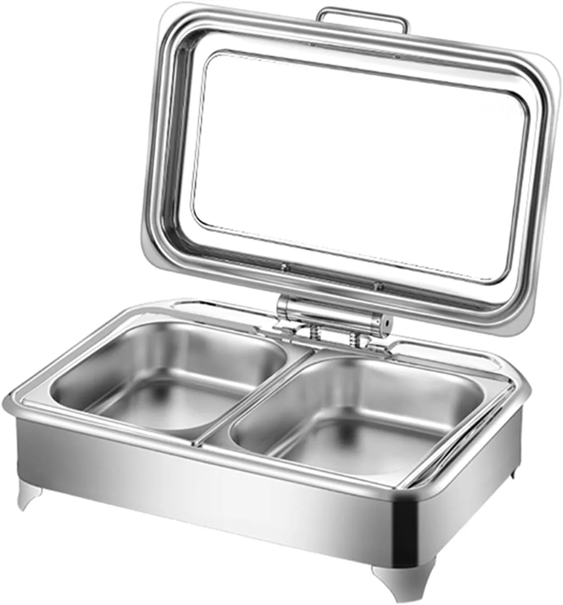 Stainless Steel Food Warmer Dish Chafing Dish Set Warmer, Chafing Plate Buffet Food Container Set With Lid For Buffet Banquet Party Food Warming Buffet And Party 400w