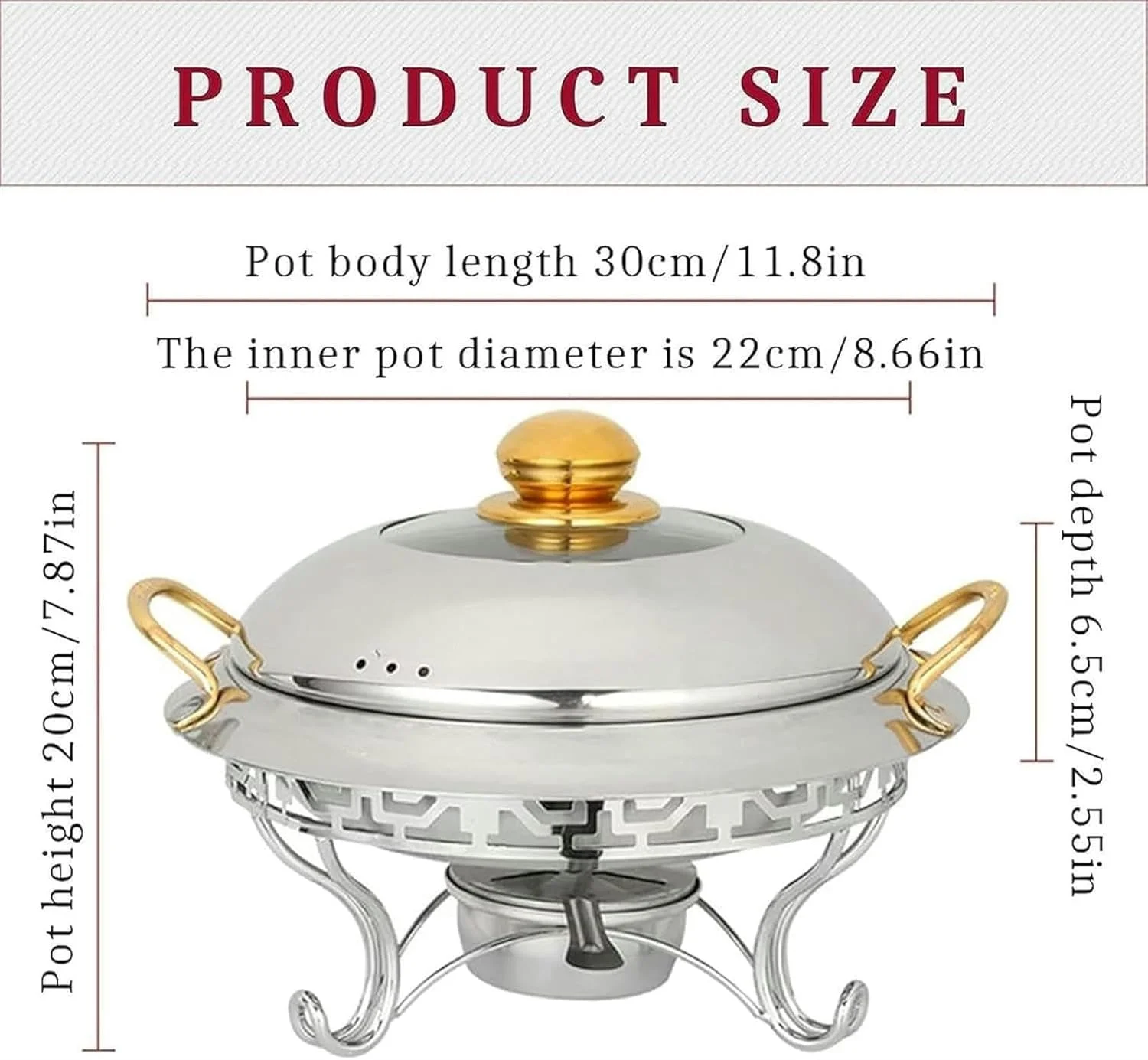 گرم نگهدارنده غذا استیل گرد به همراه درب و اجاق، مناسب برای مهمانی ها، عروسی ها و پیک نیک گرم نگهدارنده غذا استیل گرد به همراه درب و اجاق، مناسب برای مهمانی ها، عروسی ها و پیک نیک