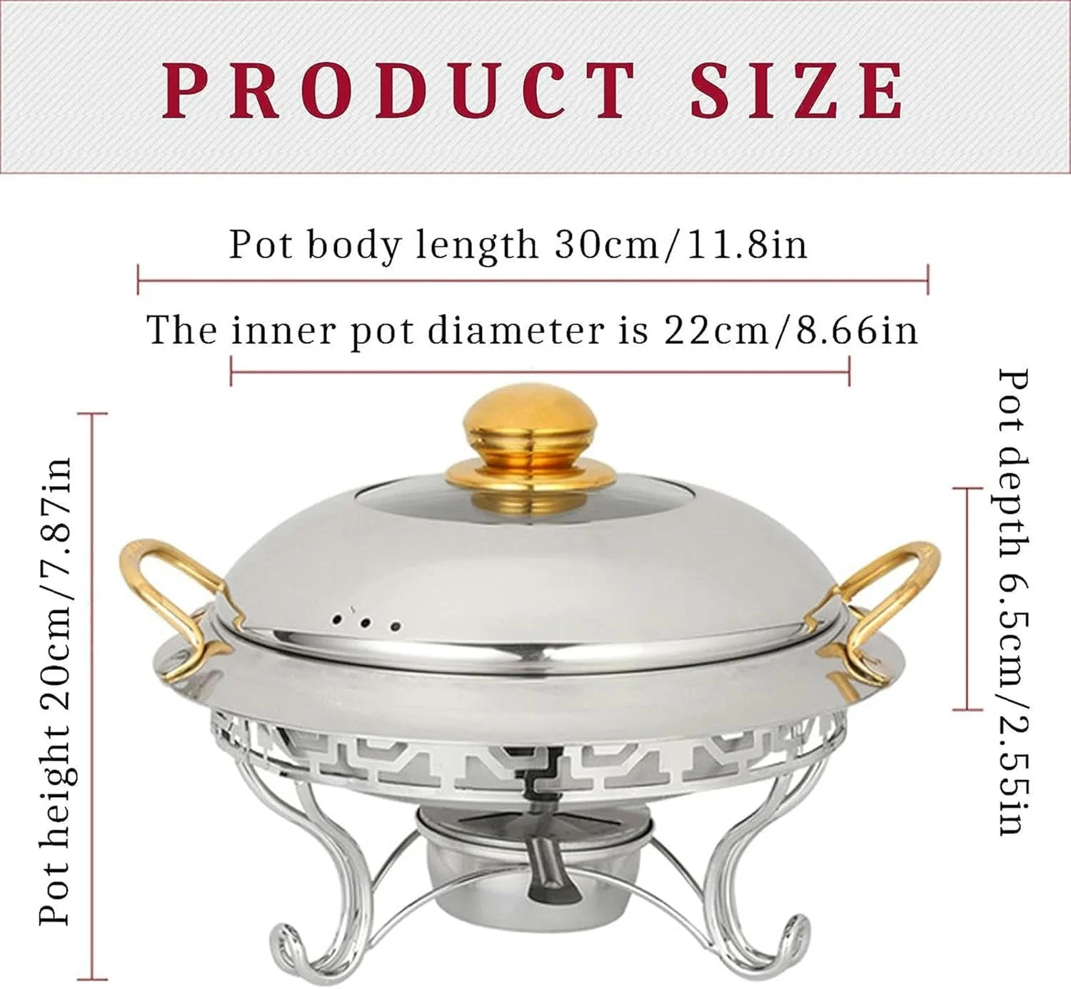 ست گرم نگهدارنده غذا گرد، ظرف گرم کننده بوفه پذیرایی استیل ضد زنگ با کوره الکلی و درب، مناسب برای مهمانی ها، عروسی ها و پیک نیک های رستوران ست گرم نگهدارنده غذا گرد، ظرف گرم کننده بوفه پذیرایی استیل ضد زنگ با کوره الکلی و درب، مناسب برای مهمانی ها، عروسی ها و پیک نیک های رستوران