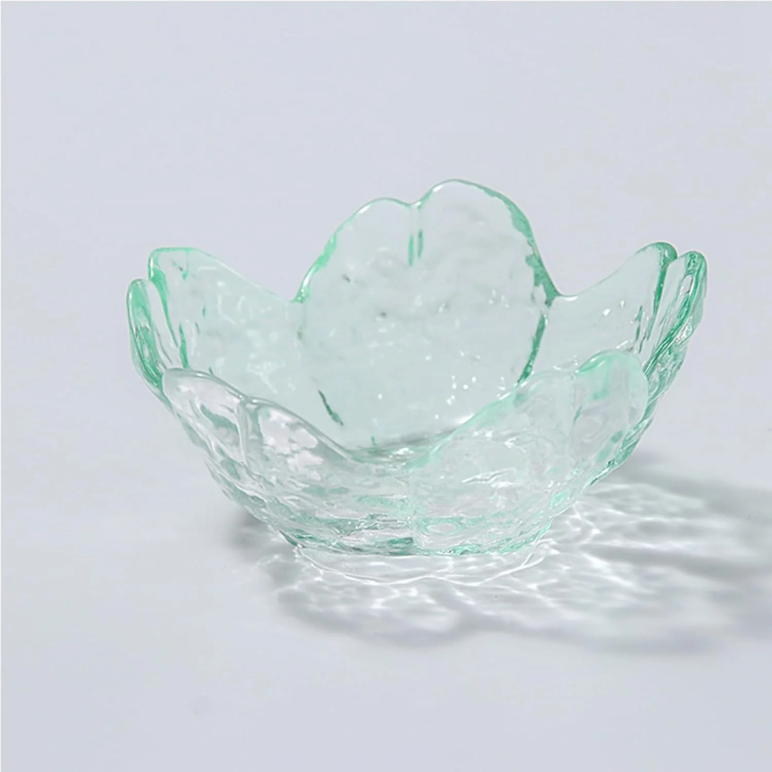 کاسه های سس خوری شیشه ای Soulnioi، ظروف چاشنی طرح شکوفه گیلاس ژاپنی، کاسه های دسر مینی کریستالی ظروف سرو ساکورا با قاشق برای بستنی، تنقلات، سس، سوشی، ست 2 عددی - سبز