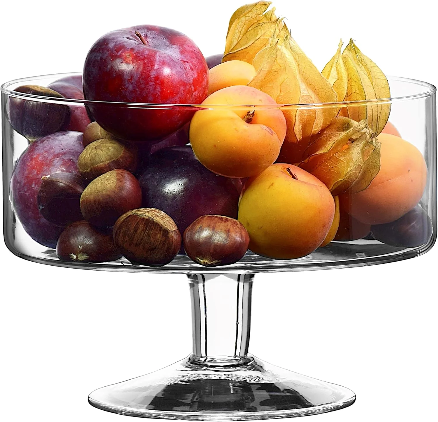کاسه دسر ترایفل سولاویا برای میوه، شیشه شفاف دست ساز، ارتفاع 14 سانتی متر، قطر 20 سانتی متر، کاسه فردا، لوازم جانبی تزئینی آشپزخانه منزل، 2 لیتر