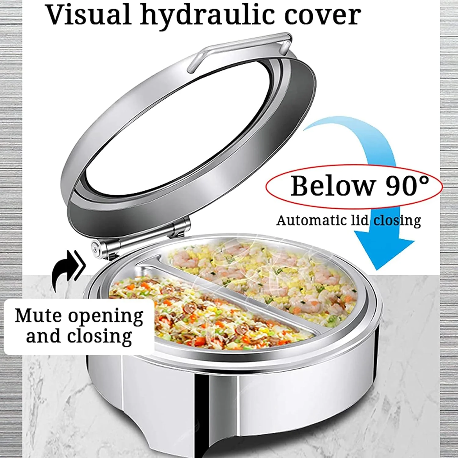 SLKTDE Chafing Dish Warmer, Chafing Dish Food Warmer, Stainless Steel with Adjustable 35-80℃ Electric Heating Plate, Make Sure Food Stays Warm, for Party Buffets