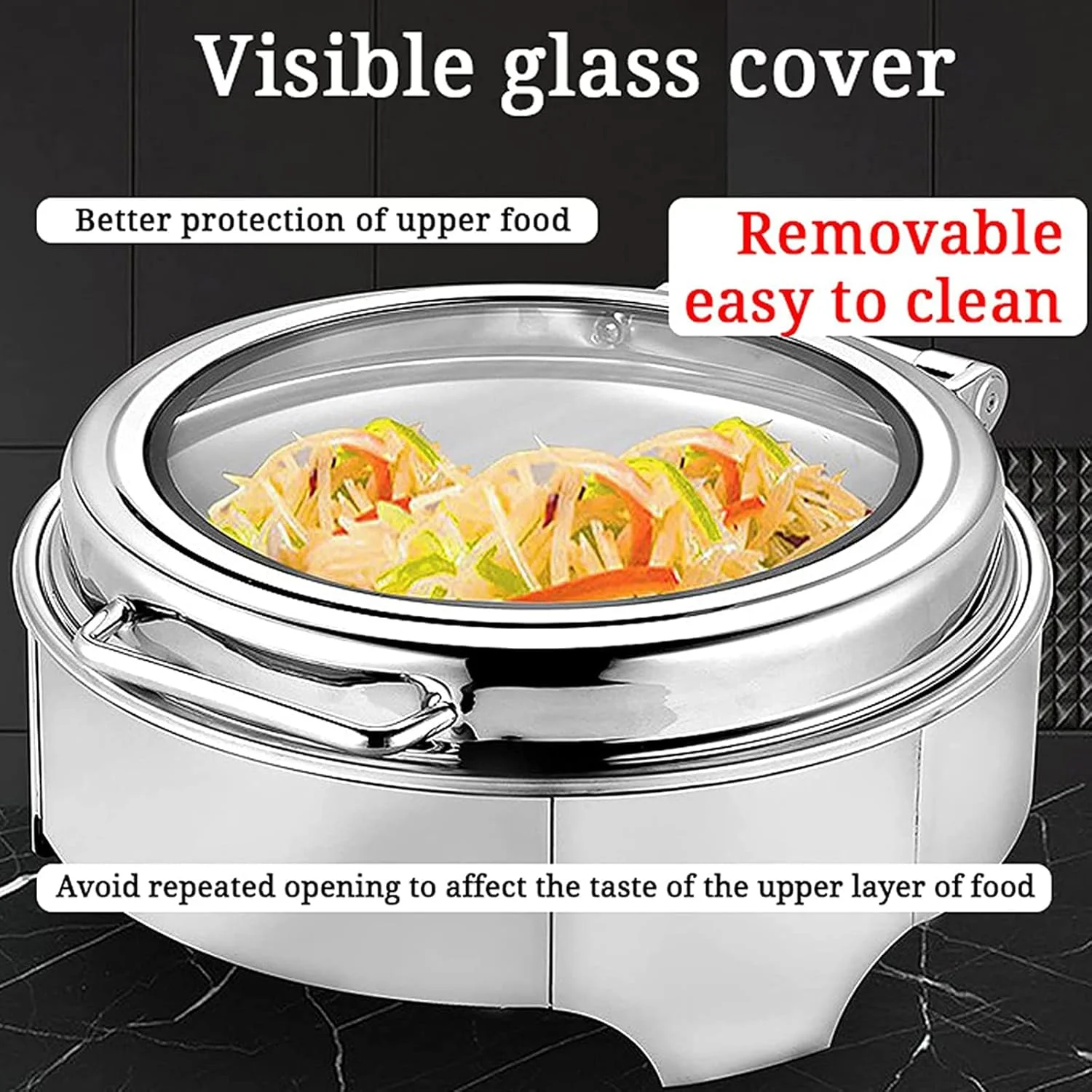 SLKTDE Chafing Dish Warmer, Chafing Dish Food Warmer, Stainless Steel with Adjustable 35-80℃ Electric Heating Plate, Make Sure Food Stays Warm, for Party Buffets