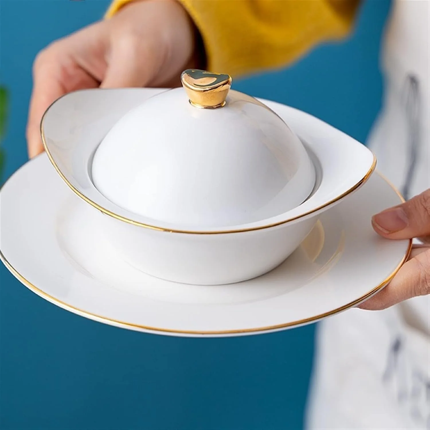 کاسه سرامیکی SKYRRA، کاسه دسر، کاسه پخت، ظروف رومیزی هتل، کاسه لانه پرنده، کاسه خلاقانه رستوران، کاسه سوپ، کاسه بخارپز