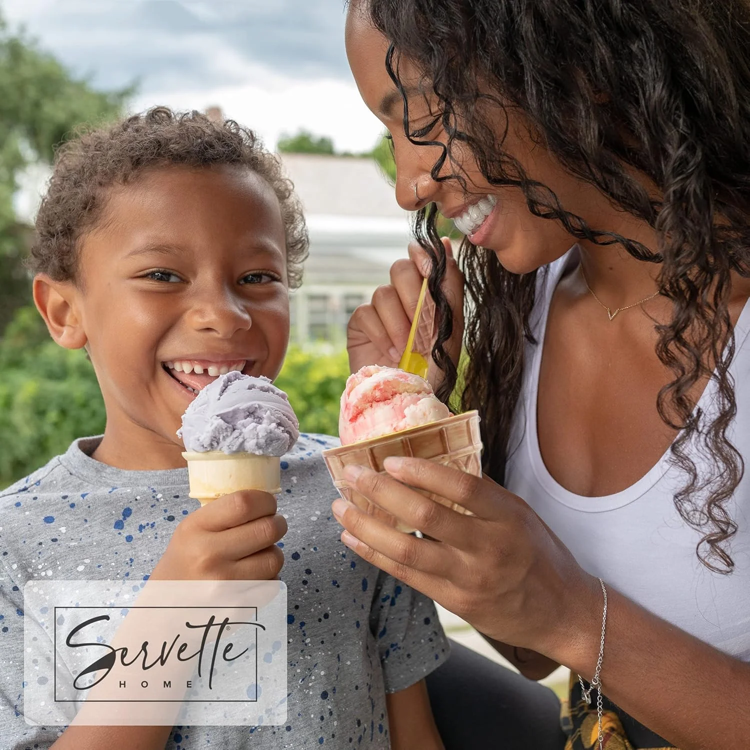 سرویس خانه سرو بستنی خوری زرد رنگ با قاشق 240 میلی لیتری - ست 2 عددی