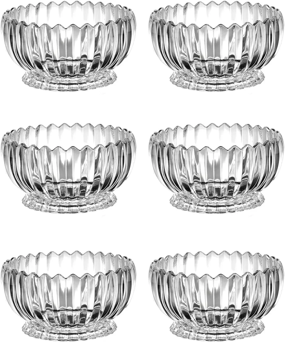 ست 6 تایی کاسه دسر شیشه ای - لبه مهره دار - 350 میلی لیتر | فنجان های بستنی شیشه ای، ظرف دسر کوچک پایه دار - کاسه های سالاد برای دسر، میوه، غلات، آب نبات، ماست - ظرف مخصوص ترایفل/میوه/سالاد/بستنی کوچک ست 6 تایی کاسه دسر شیشه ای - لبه مهره دار - 350 میلی لیتر | فنجان های بستنی شیشه ای، ظرف دسر کوچک پایه دار - کاسه های سالاد برای دسر، میوه، غلات، آب نبات، ماست - ظرف مخصوص ترایفل/میوه/سالاد/بستنی کوچک