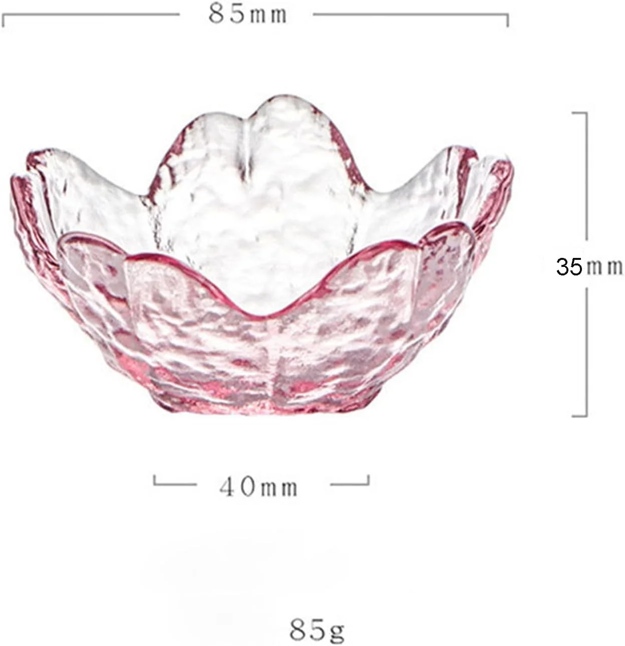کاسه های سس خوری شیشه ای Soulnioi، ظروف چاشنی طرح شکوفه گیلاس ژاپنی، کاسه های کوچک کریستالی دسر خوری طرح ساکورا با قاشق، مناسب بستنی، تنقلات، سس و سوشی، ست 2 عددی - صورتی