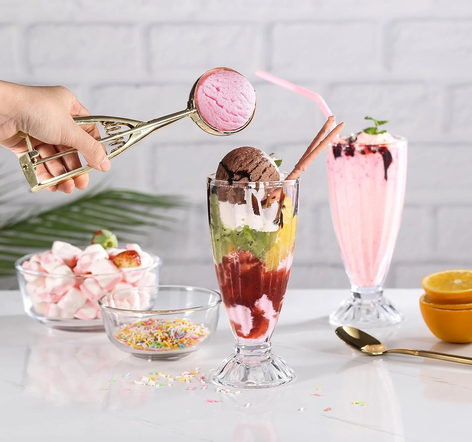 ست 2 عددی جام دسر رویال کویزین 360 میلی لیتر، لیوان بستنی خوری، لیوان بلند کوکتل، کاسه دسر، لیوان شربت، لیوان میلک شیک