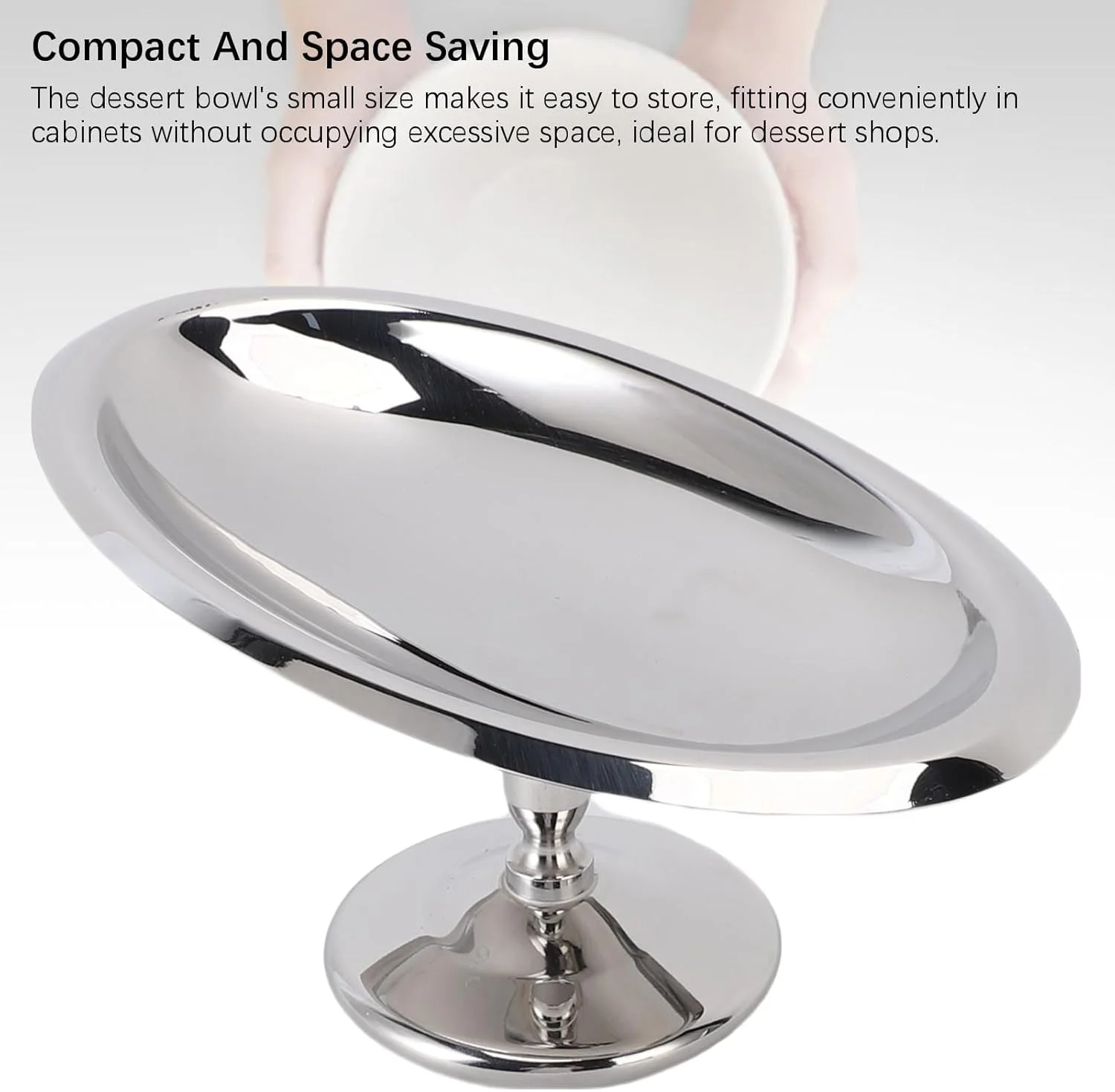 کاسه دسر پایه دار استیل 304 ریزقوی، جام فلزی دسر، فنجان سرو بستنی با طراحی زیبا برای مهمانی خانگی و رستوران (مدل 1)