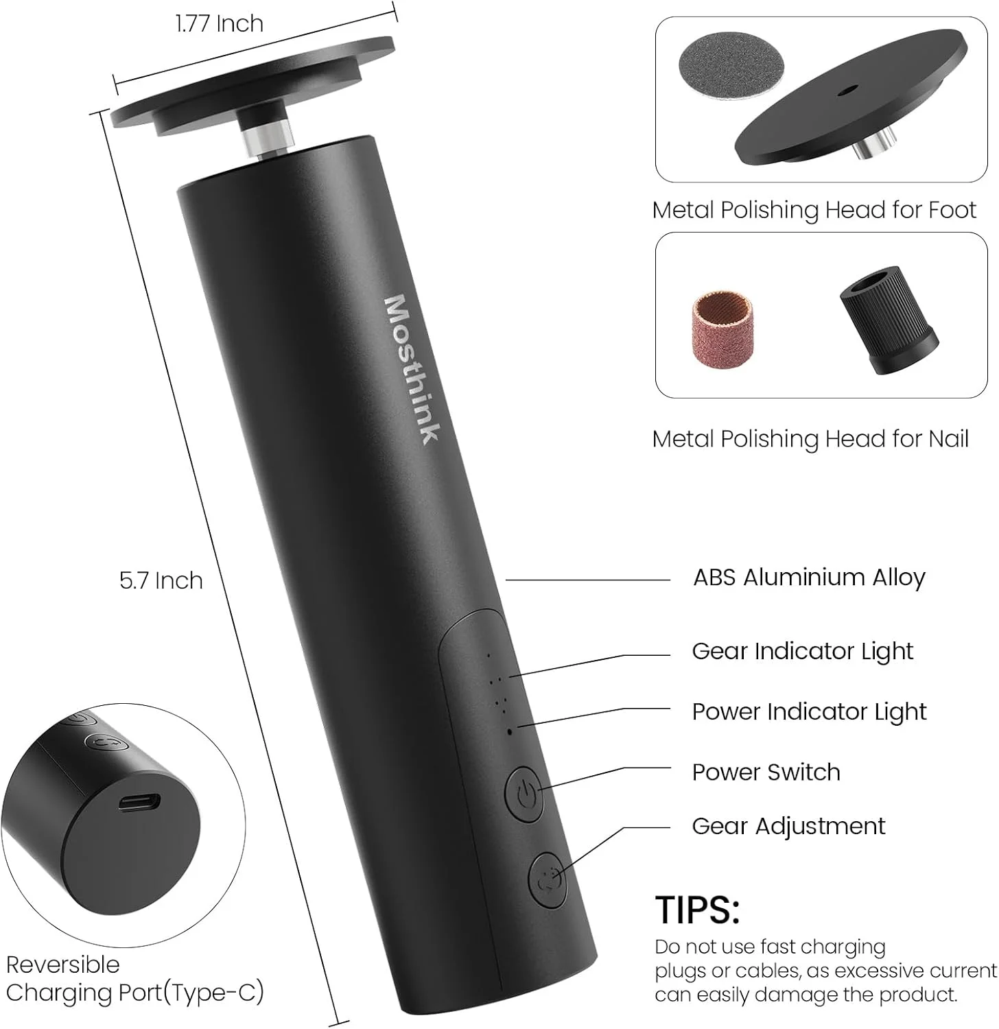 سوهان برقی پینه پا Mosthink، سوهان برقی ناخن و پا 2 در 1، ابزار حرفه ای پدیکور و سمباده پا برای پوست خشک و مرده به همراه دیسک سمباده، 6 سرعت قابل تنظیم سوهان برقی پینه پا Mosthink، سوهان برقی ناخن و پا 2 در 1، ابزار حرفه ای پدیکور و سمباده پا برای پوست خشک و مرده به همراه دیسک سمباده، 6 سرعت قابل تنظیم