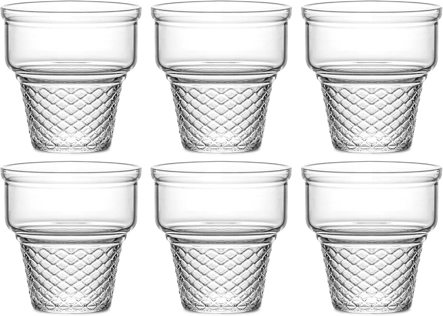 ست 6 تایی کاسه دسر شیشه ای شفاف Red Co. طرح قیفی بستنی، 240 میلی لیتر ست 6 تایی کاسه دسر شیشه ای شفاف Red Co. طرح قیفی بستنی، 240 میلی لیتر