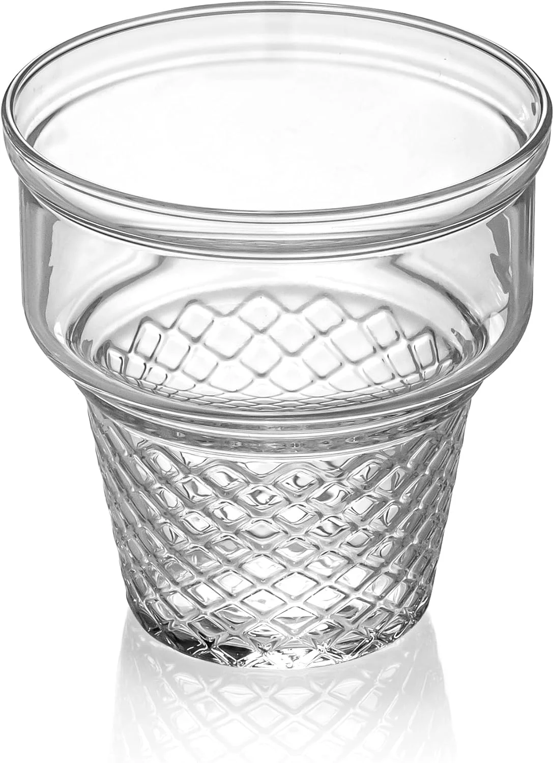 ست 6 تایی کاسه دسر شیشه ای شفاف Red Co. طرح قیفی بستنی، 240 میلی لیتر