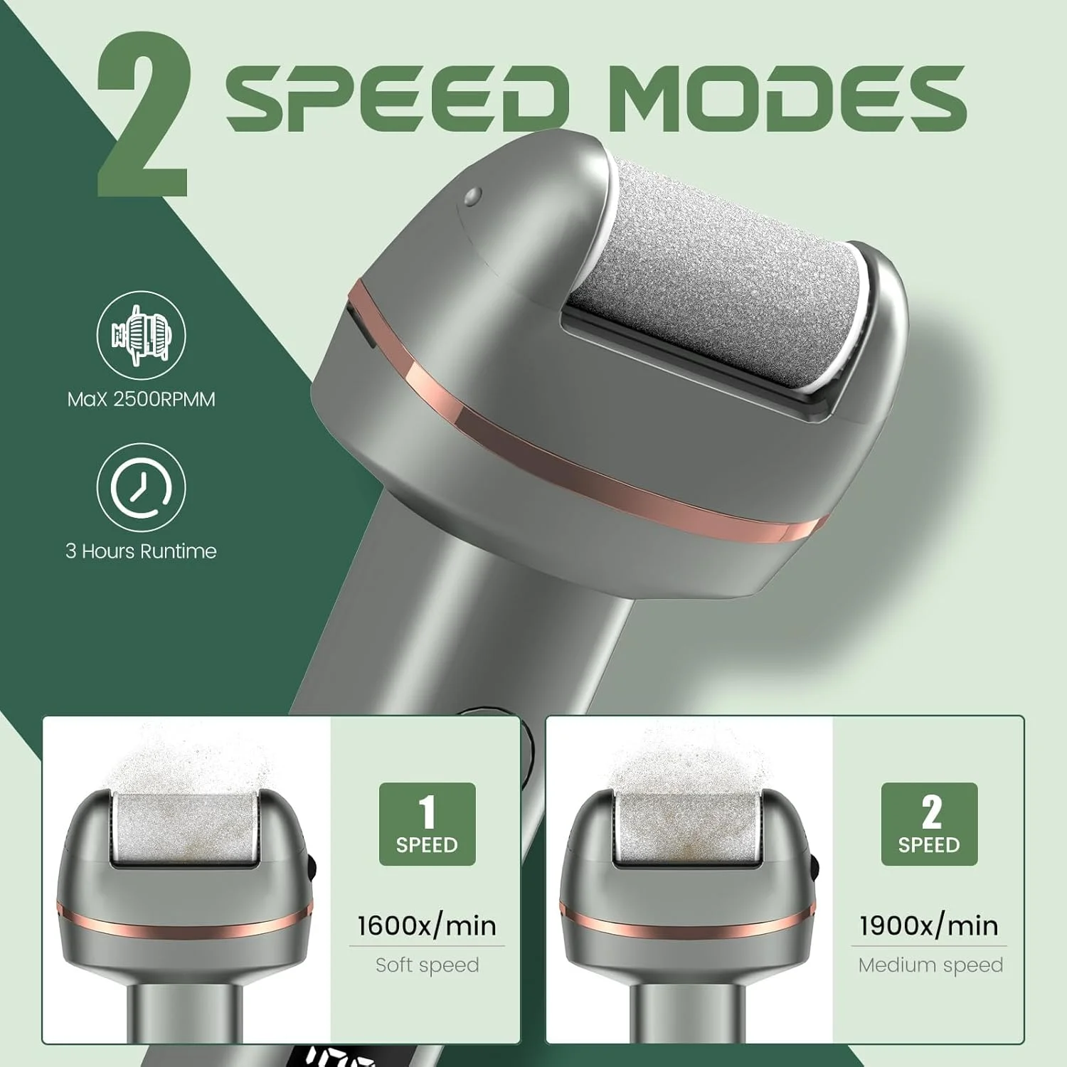 سوهان برقی پدیکور پا LOVACA 2025، دارای 2 سرعت و صفحه نمایش LED، کیت پدیکور 17 در 1 برای پاشنه های ترک خورده، پوست های مرده و مراقبت از پا های خشک، مناسب برای آقایان و بانوان