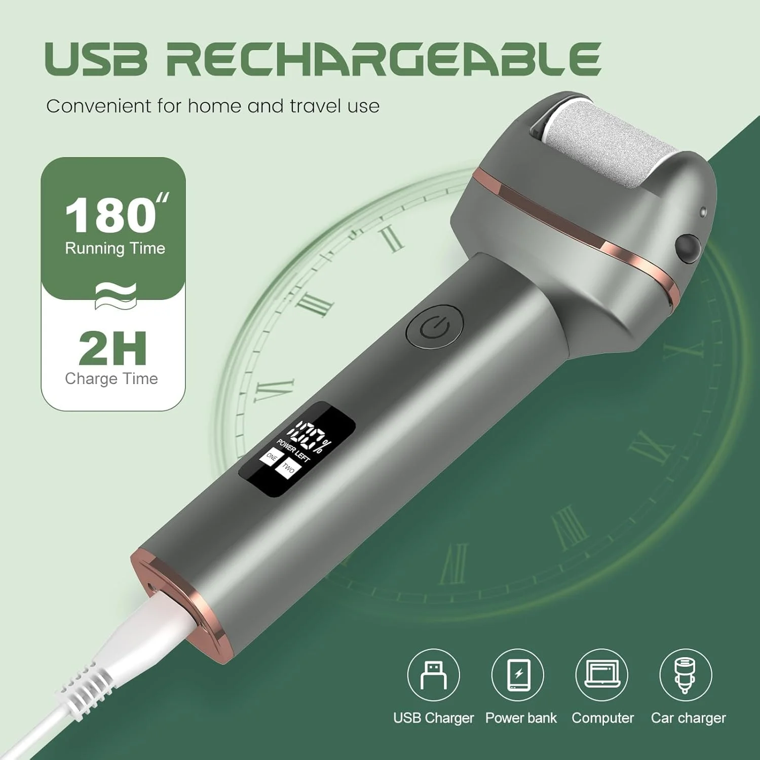 سوهان برقی پدیکور پا LOVACA 2025، دارای 2 سرعت و صفحه نمایش LED، کیت پدیکور 17 در 1 برای پاشنه های ترک خورده، پوست های مرده و مراقبت از پا های خشک، مناسب برای آقایان و بانوان