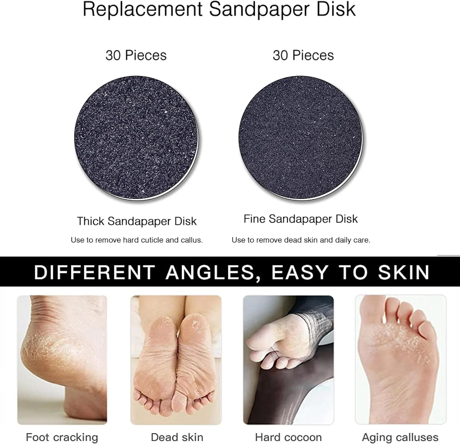 سوهان برقی پدیکور پا LXIANGN، دستگاه سنگ پای الکترونیکی با سرعت قابل تنظیم و 60 عدد دیسک سمباده تعویضی، سوهان پدیکور پا برای از بین بردن پینه، ترک و پوست سخت آقایان و بانوان