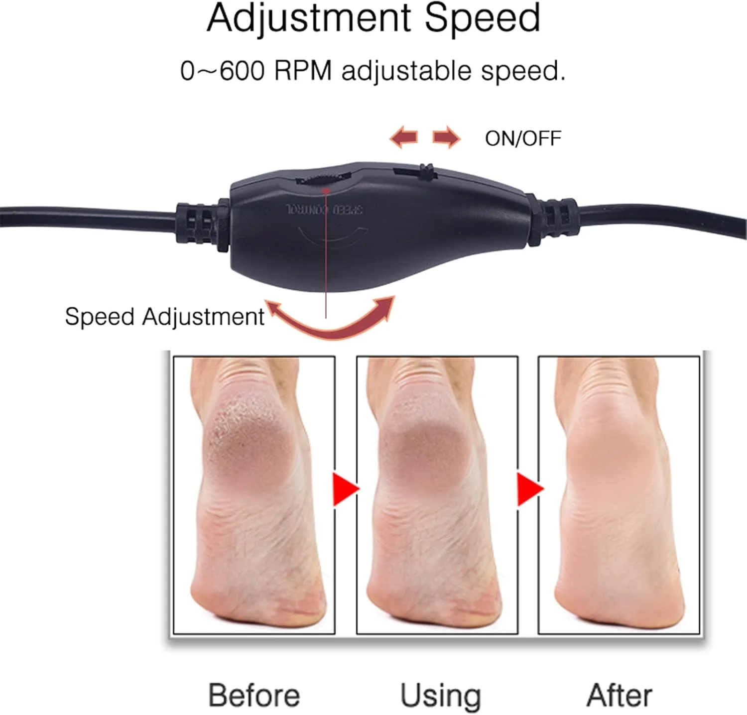 سوهان برقی پدیکور پا LXIANGN، دستگاه سنگ پای الکترونیکی با سرعت قابل تنظیم و 60 عدد دیسک سمباده تعویضی، سوهان پدیکور پا برای از بین بردن پینه، ترک و پوست سخت آقایان و بانوان