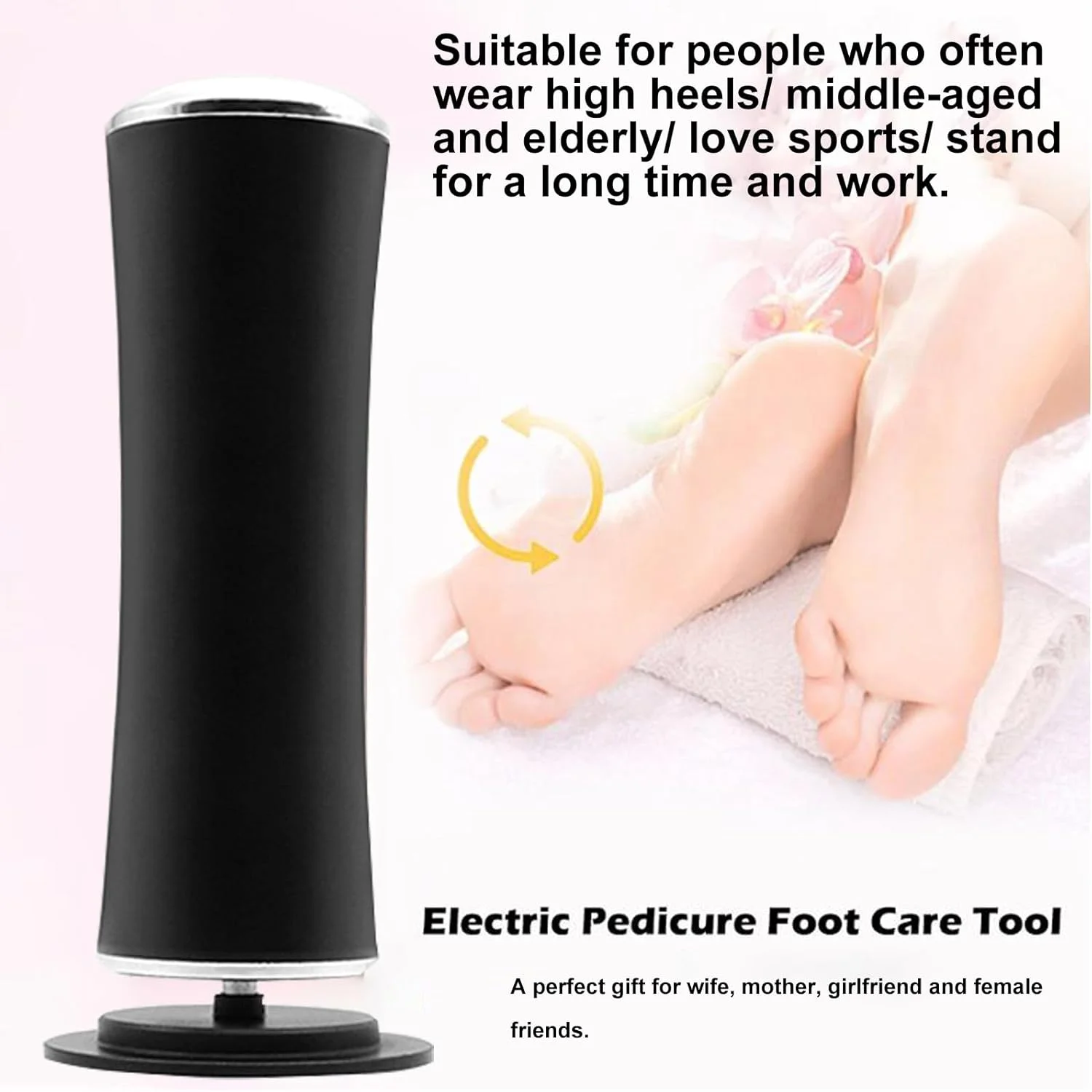 سوهان برقی پدیکور پا LXIANGN، دستگاه سنگ پای الکترونیکی با سرعت قابل تنظیم و 60 عدد دیسک سمباده تعویضی، سوهان پدیکور پا برای از بین بردن پینه، ترک و پوست سخت آقایان و بانوان