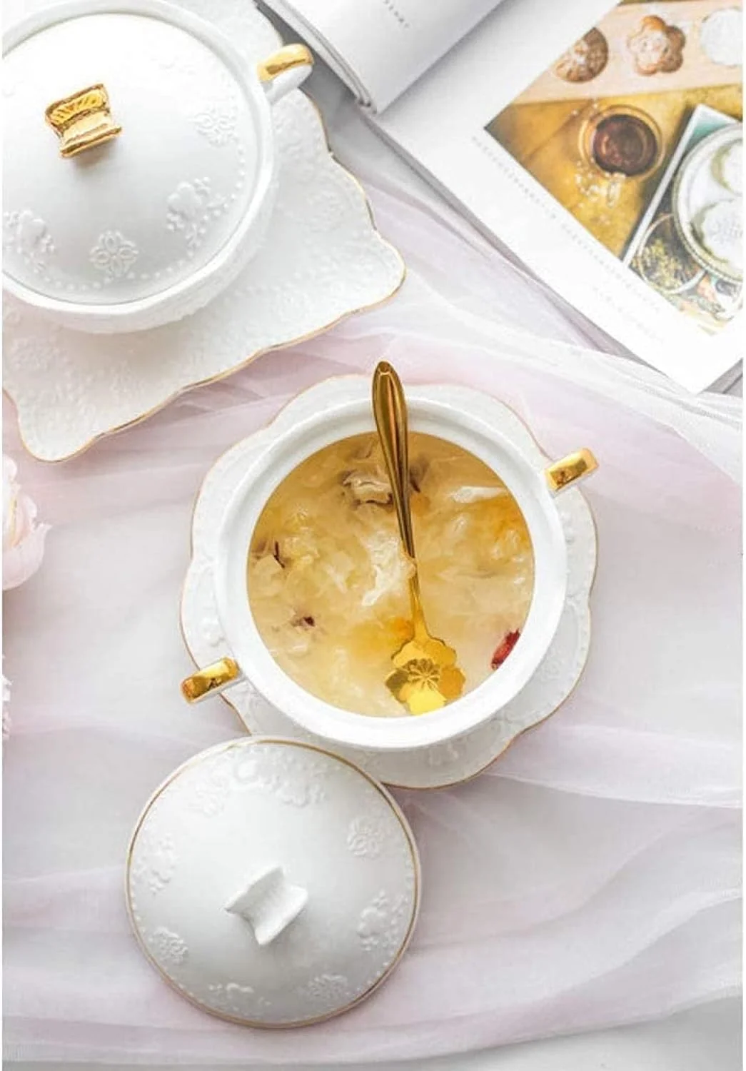 کاسه سوپ qiuqiu، رامکین، ظروف سوفله، ظروف سفالی، کاسه دو گوش، کاسه دسر، پوسته تخم مرغ بخارپز، فنجان خورشتی سرامیکی، قابلمه سوپ، کاسه سوپ