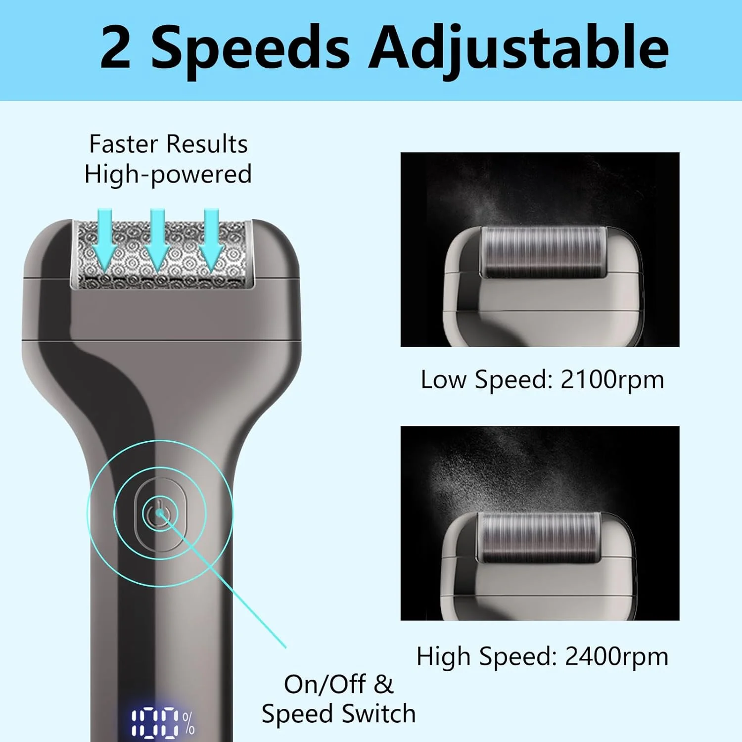 سوهان برقی پینه کیویان با سری های فلزی، از بین برنده پینه، قابل شارژ، سوهان برقی حرفه ای، سوهان پا برای مراقبت از پا