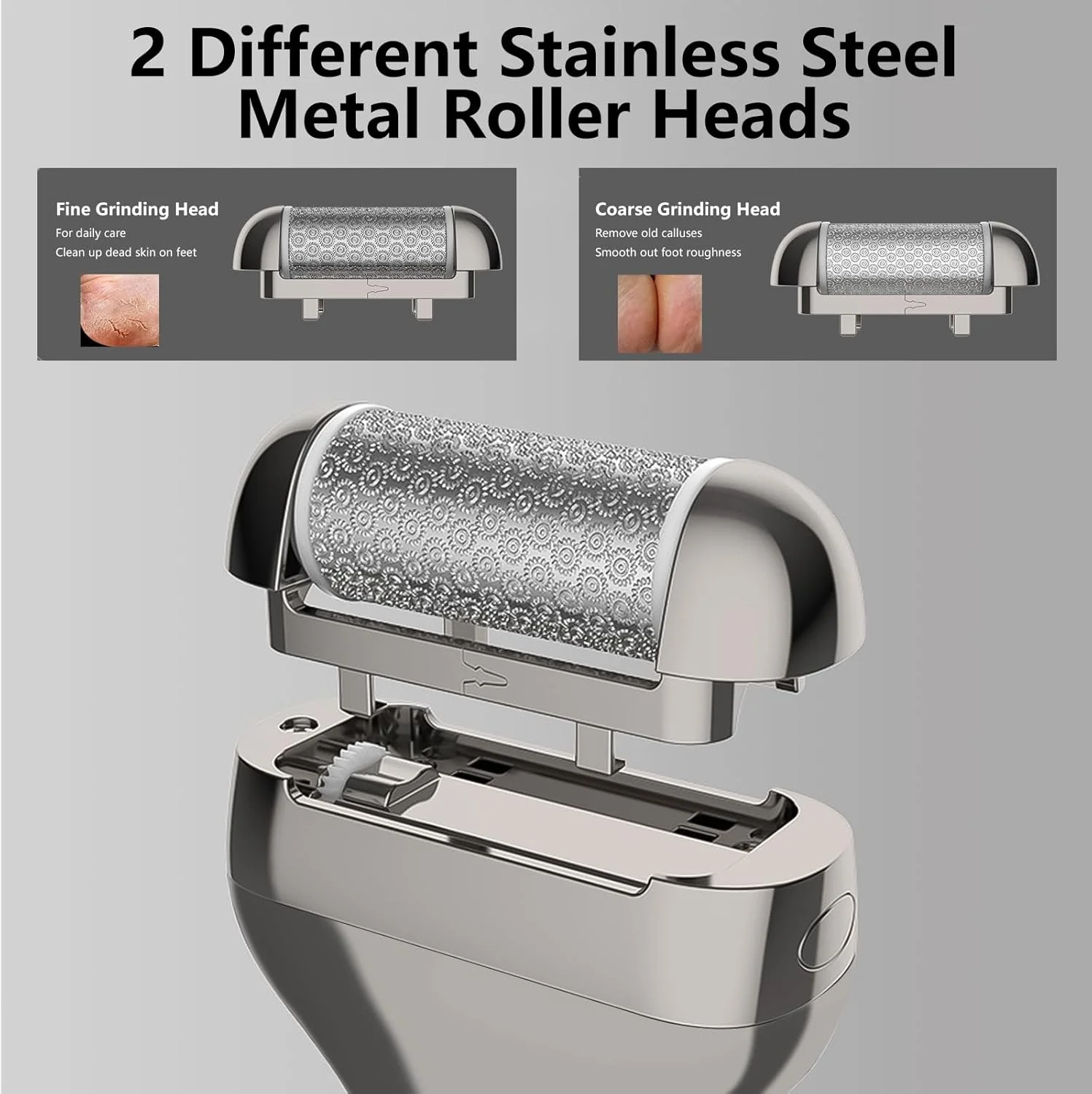 سوهان برقی پینه کیویان با سری های فلزی، از بین برنده پینه، قابل شارژ، سوهان برقی حرفه ای، سوهان پا برای مراقبت از پا