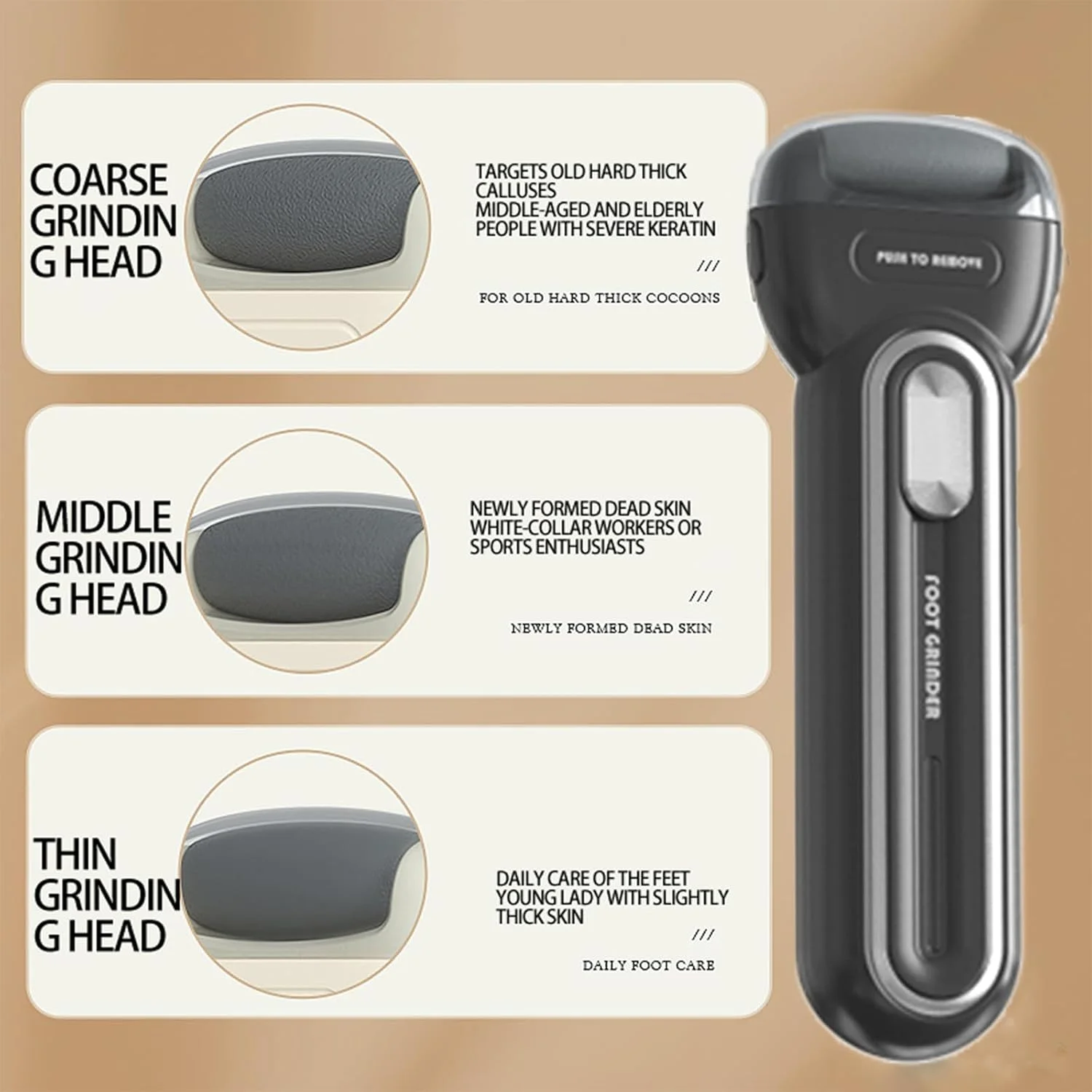 سوهان برقی پا Kequsprk، دستگاه از بین برنده پینه پا با 3 سری قابل تعویض، 1 برس تمیز کننده و سیم USB برای از بین بردن پینه، پوست مرده، سفت و خشک ترک خورده سوهان برقی پا Kequsprk، دستگاه از بین برنده پینه پا با 3 سری قابل تعویض، 1 برس تمیز کننده و سیم USB برای از بین بردن پینه، پوست مرده، سفت و خشک ترک خورده