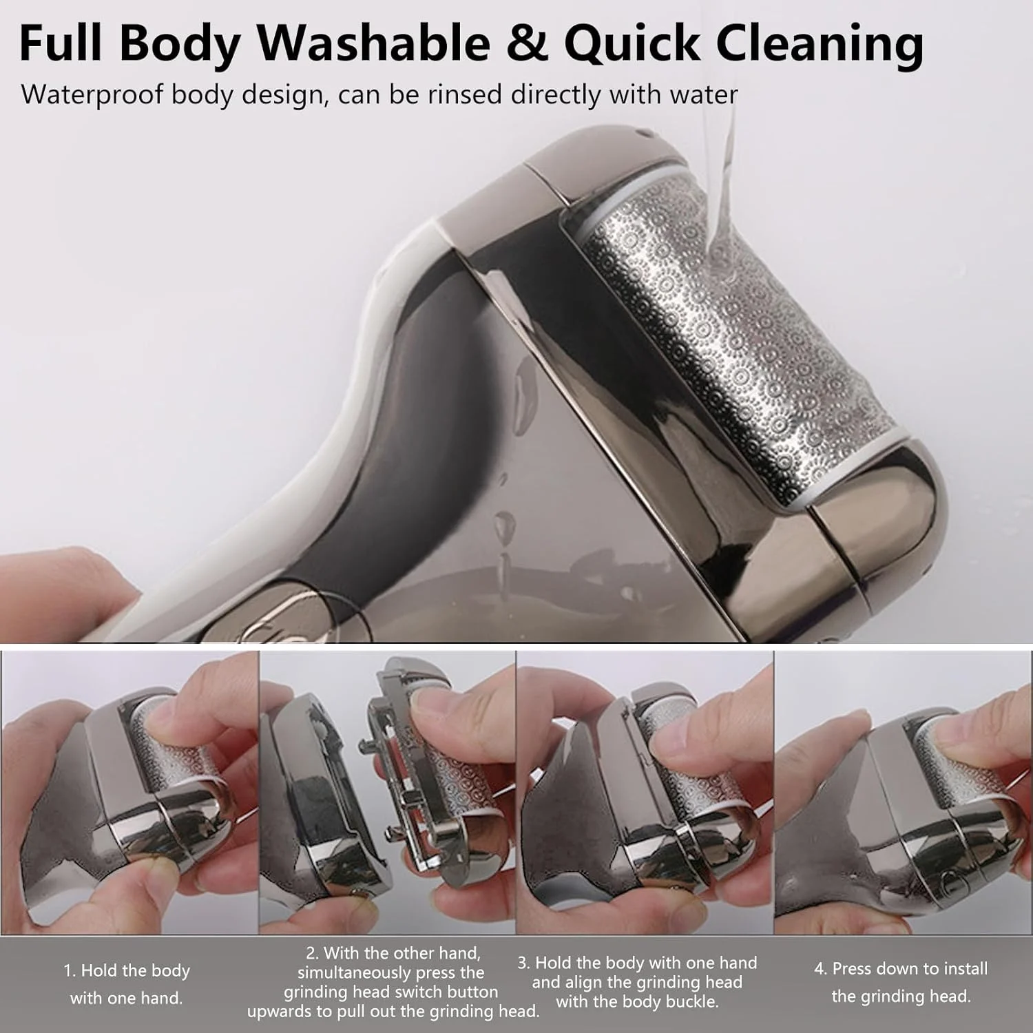 سوهان برقی پینه کیویان با سری های فلزی، از بین برنده پینه، قابل شارژ، سوهان برقی حرفه ای، سوهان پا برای مراقبت از پا