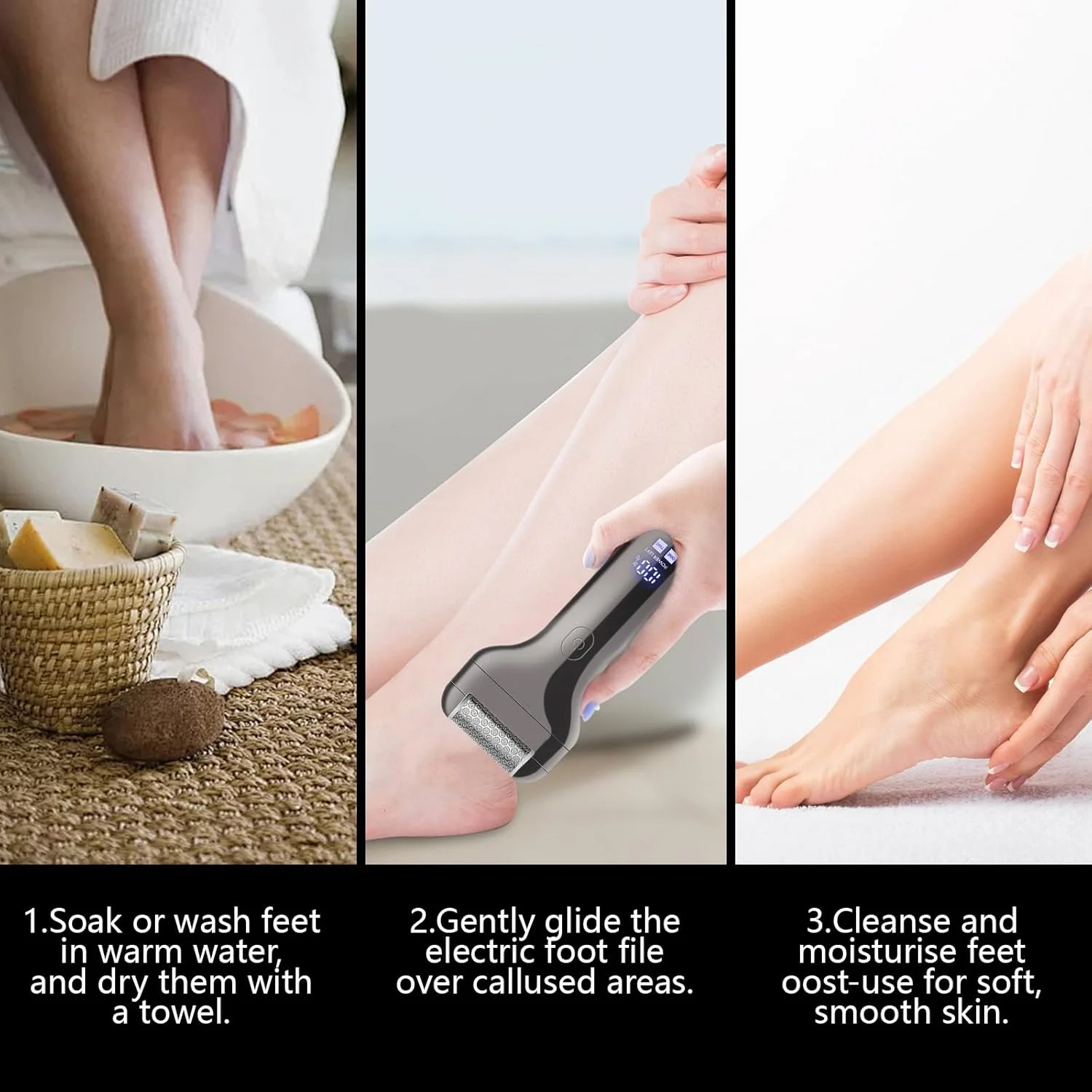 سوهان برقی پینه کیویان با سری های فلزی، از بین برنده پینه، قابل شارژ، سوهان برقی حرفه ای، سوهان پا برای مراقبت از پا