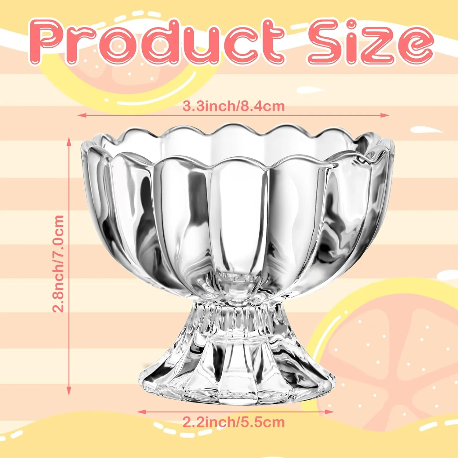 ست کاسه بستنی کوچک پاچن، کاسه های شیشه ای شفاف لاله ای، فنجان های دسر شیشه ای پایه دار 100-200 میلی لیتری برای دسر، بستنی، ترایفل، سالاد میوه، مافین، کیک، پودینگ، کوکتل (سفید شفاف، 12 عدد)