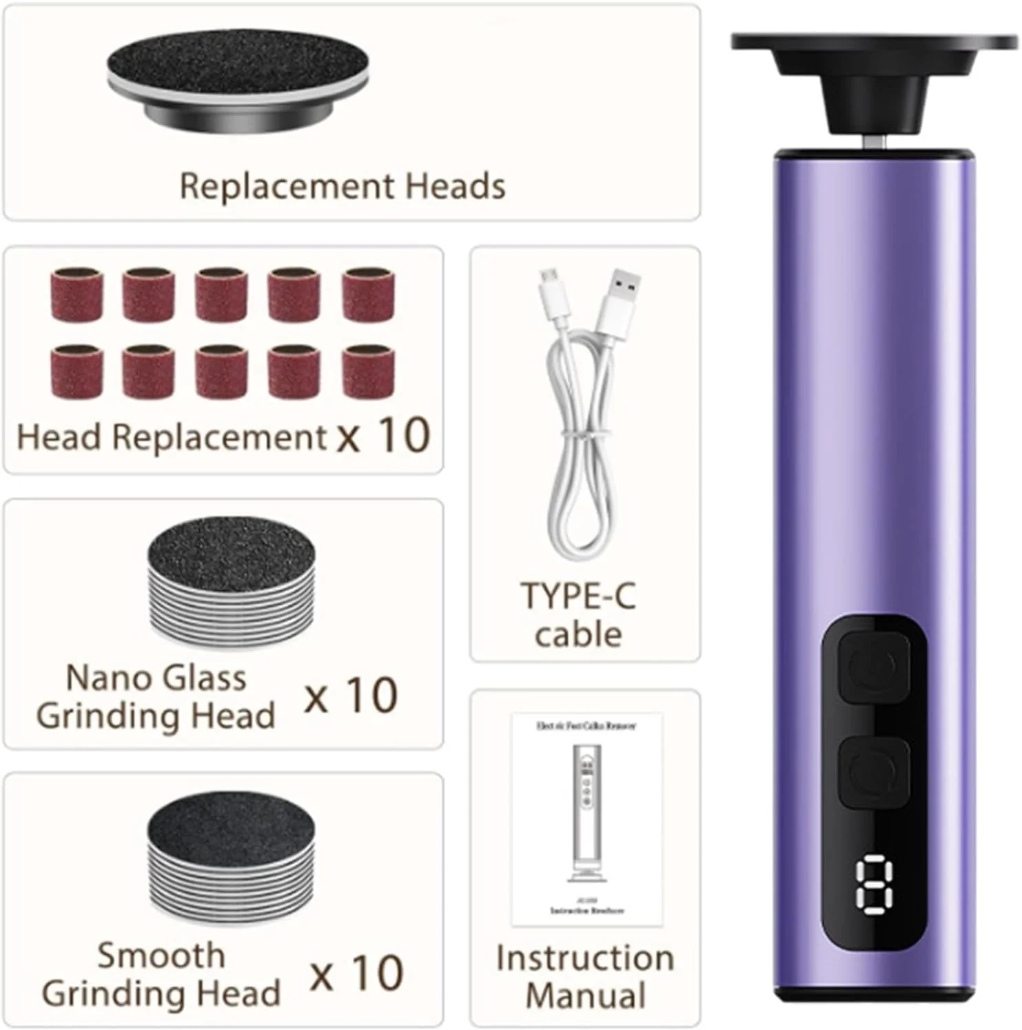 سوهان برقی پینه پا kinrguiyuez | سوهان برقی 2 در 1، ابزار پدیکور پا، دیسک های سمباده و سرهای سنگ زنی، 9 سرعت برای پوست های مرده، ترک خورده و سخت سوهان برقی پینه پا kinrguiyuez | سوهان برقی 2 در 1، ابزار پدیکور پا، دیسک های سمباده و سرهای سنگ زنی، 9 سرعت برای پوست های مرده، ترک خورده و سخت