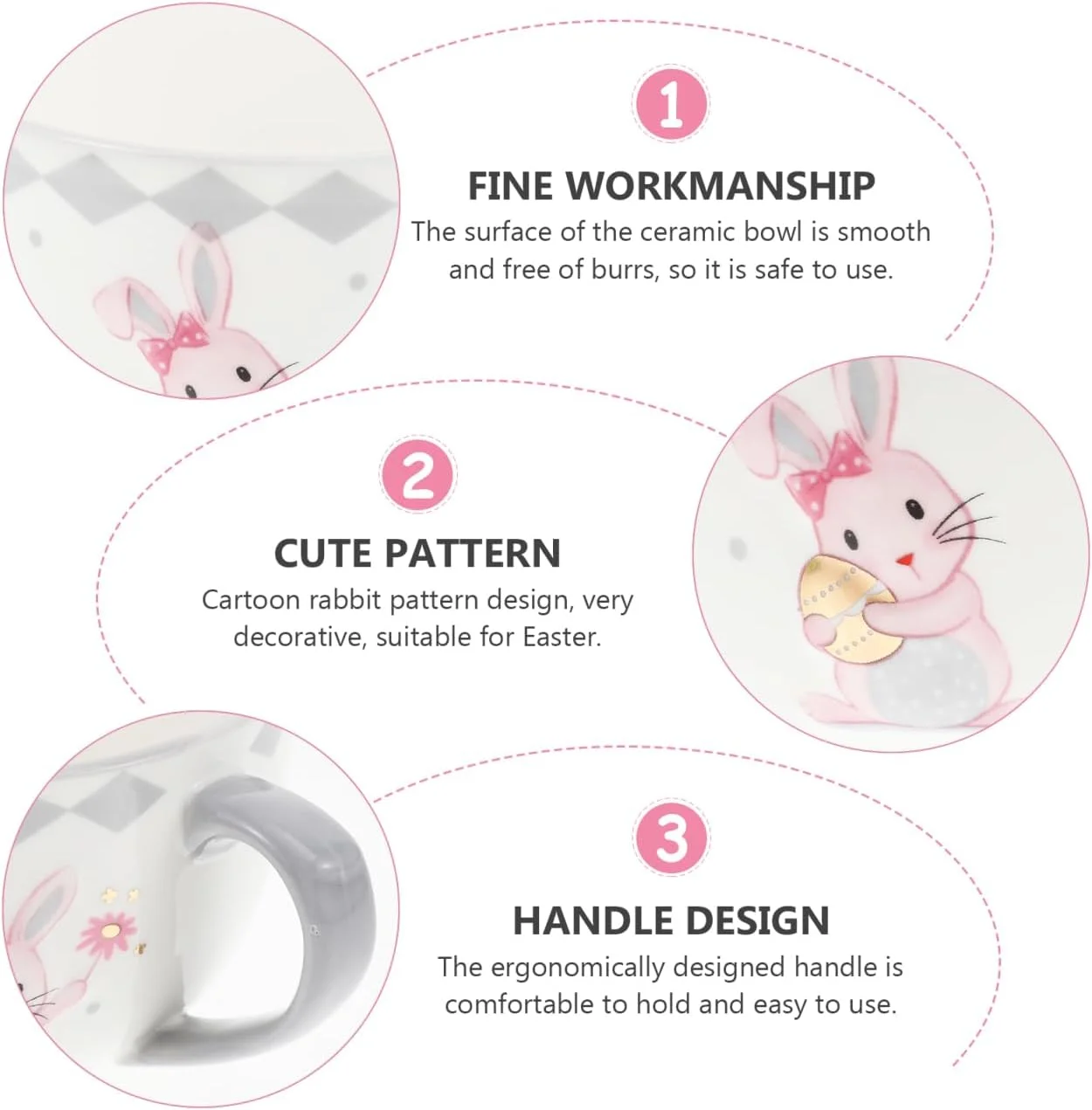 پریتی زوم کاسه سوپ خرگوشی، کاسه های شام رامن، کاسه خرگوشی سرامیکی، کاسه سوپ سرامیکی، کاسه سالاد دسر، کاسه دسر نودل، کارد و چنگال عید پاک، کاسه سوپ طرح خرگوش، تزئین سرامیک کارتونی