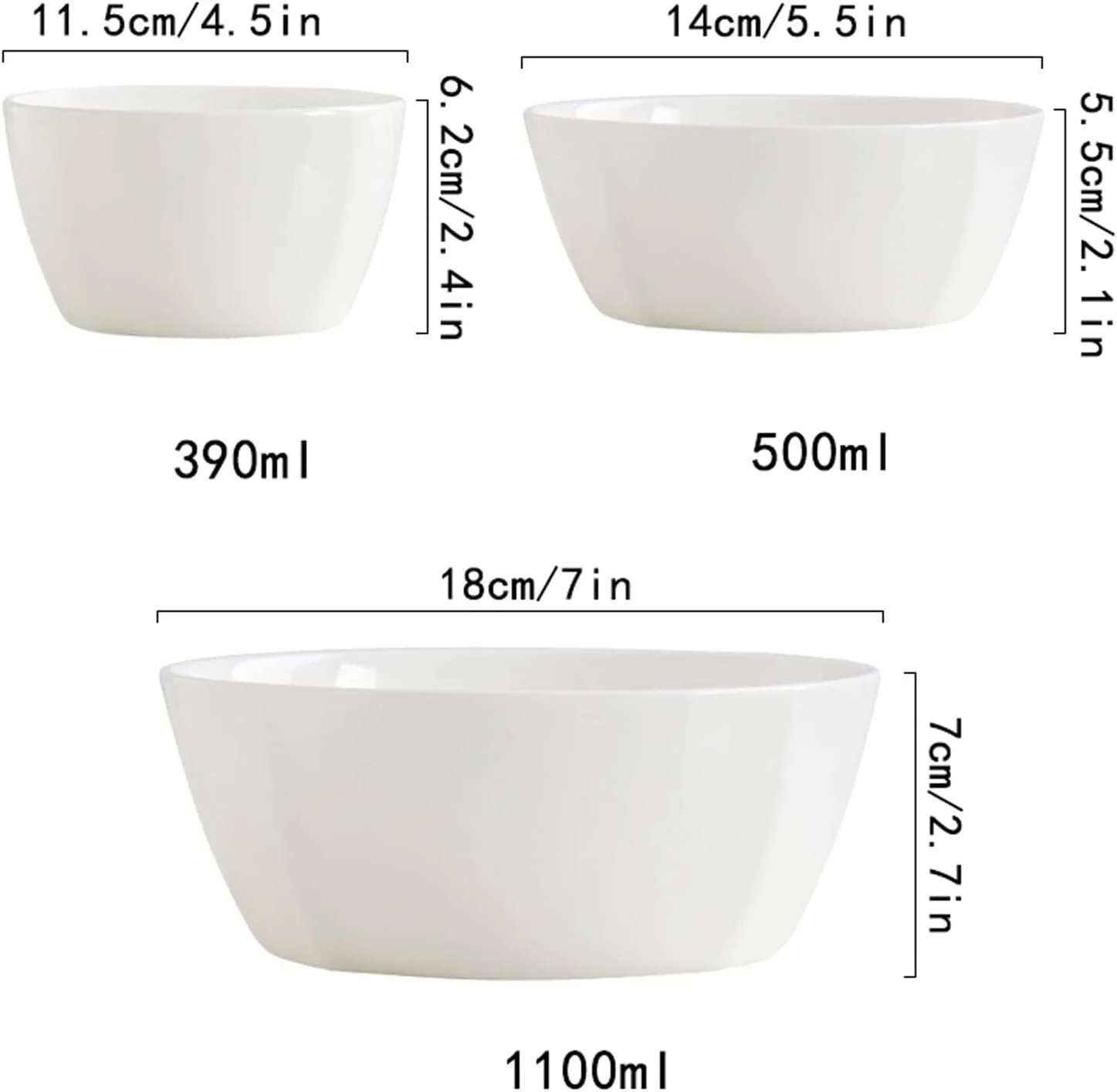 کاسه چینی، کاسه دسر، کاسه سوپ سرامیکی، کاسه بزرگ رامن، کاسه سالاد، مناسب برای بلغور جو دوسر، سوپ تورتیلا، 1100 میلی لیتر