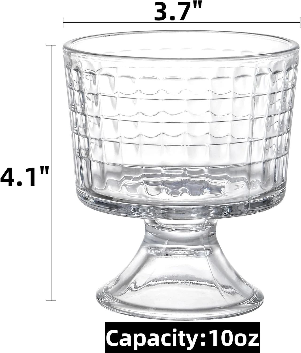 ظروف دسر شیشه ای Peohud، بسته 6 عددی، فنجان های بستنی پایه دار 300 میلی لیتری، کاسه ترفل کریستالی، فنجان پارفه برای میوه ها، پودینگ، بستنی، میلک شیک، آجیل، تنقلات