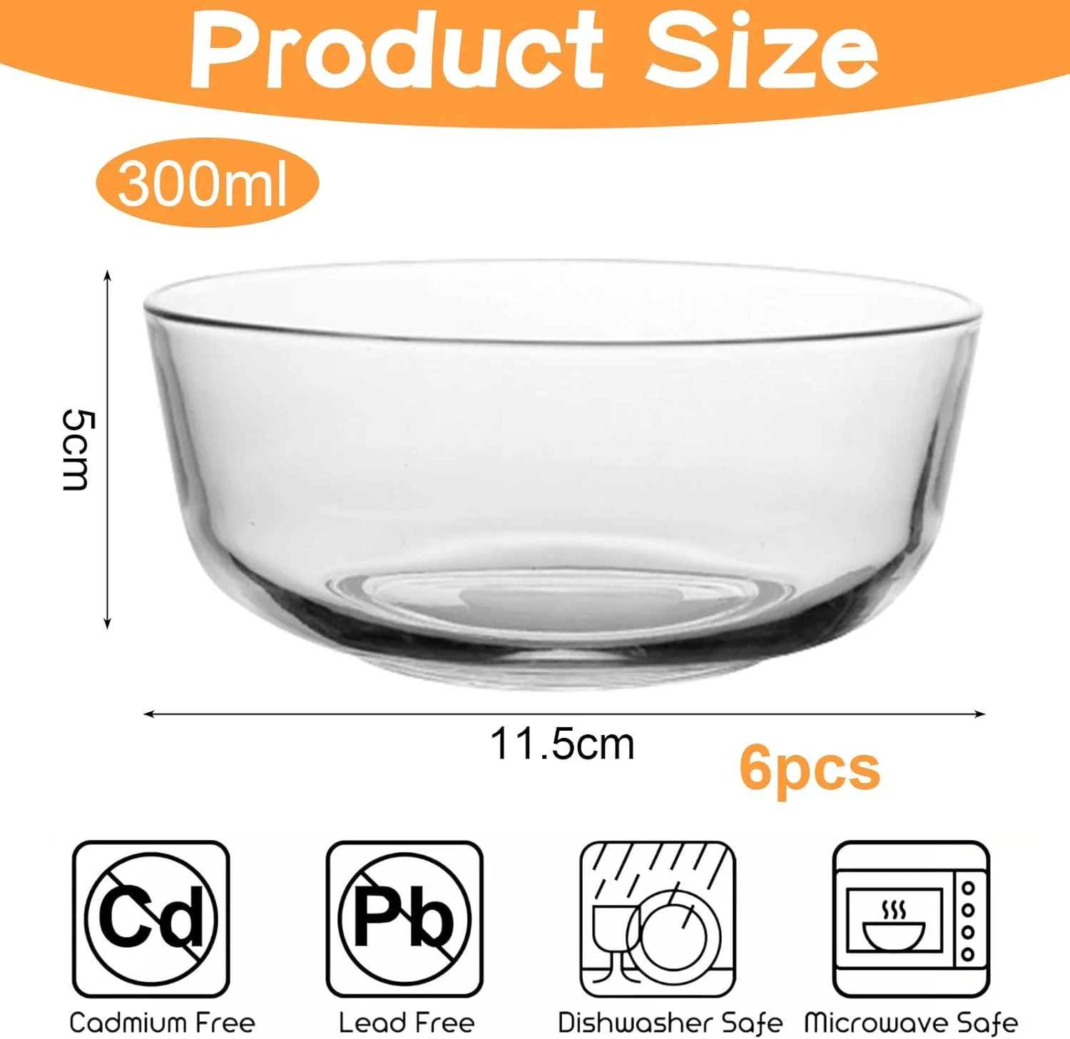 ست 6 تایی کاسه دسر پیاشو، کاسه های دسر شیشه ای، کاسه دسر 250 میلی لیتری، کاسه های شیشه ای، کاسه های شیشه ای قابل انباشت، فنجان دسر، کاسه پودینگ، کاسه سرو میوه، کاسه سس، کاسه دسر