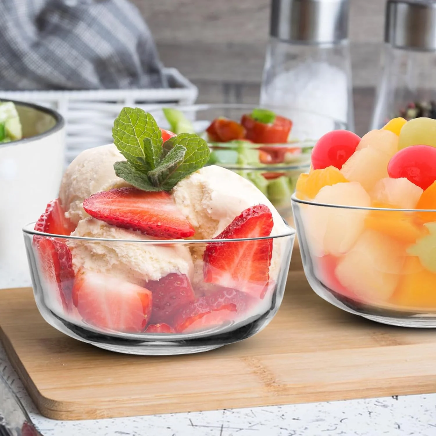 ست 6 تایی کاسه دسر پیاشو، کاسه های دسر شیشه ای، کاسه دسر 250 میلی لیتری، کاسه های شیشه ای، کاسه های شیشه ای قابل انباشت، فنجان دسر، کاسه پودینگ، کاسه سرو میوه، کاسه سس، کاسه دسر