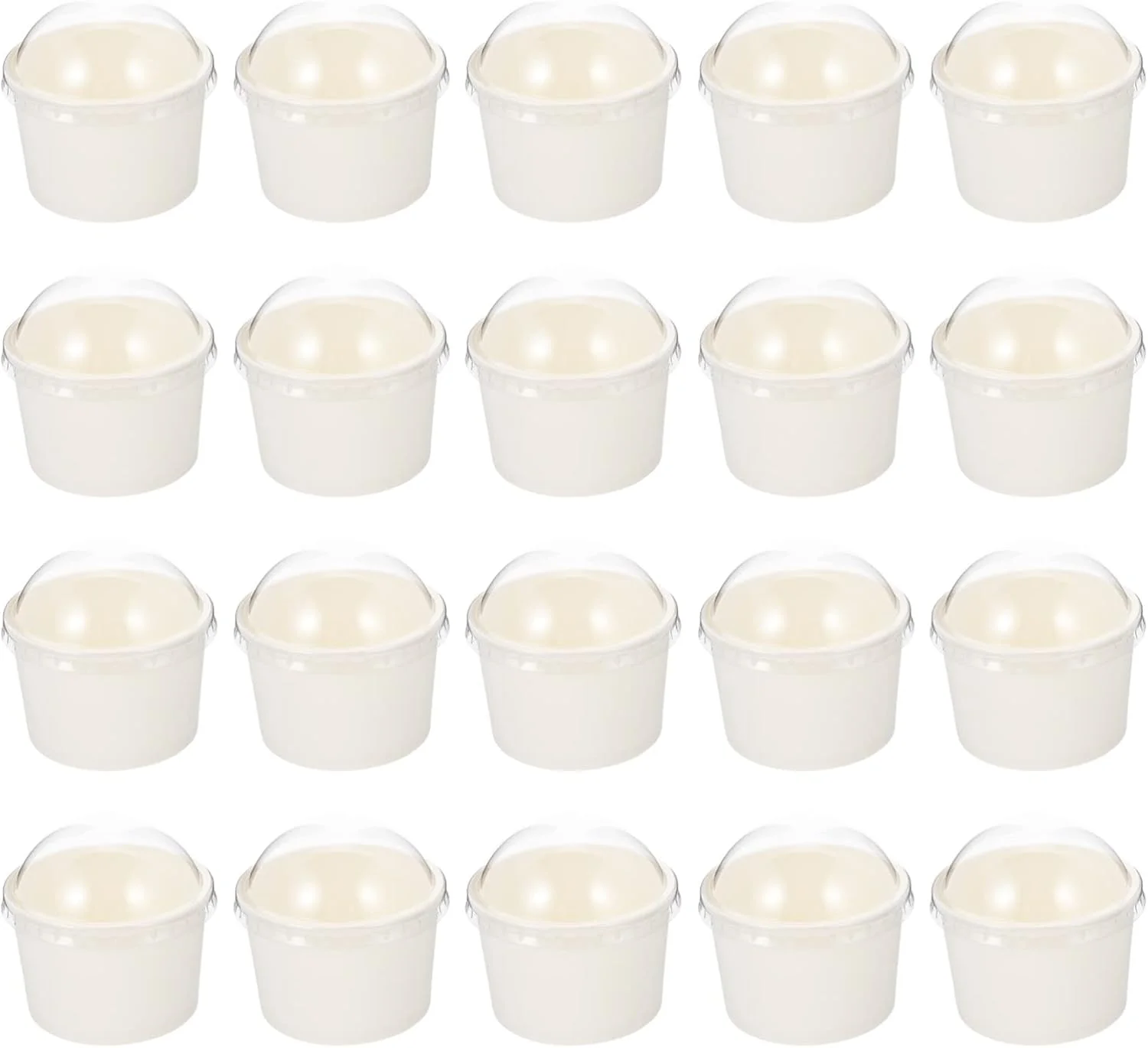 200 عدد ظرف کاغذی دسر، ظروف کاغذی بستنی، لوازم مهمانی با درب