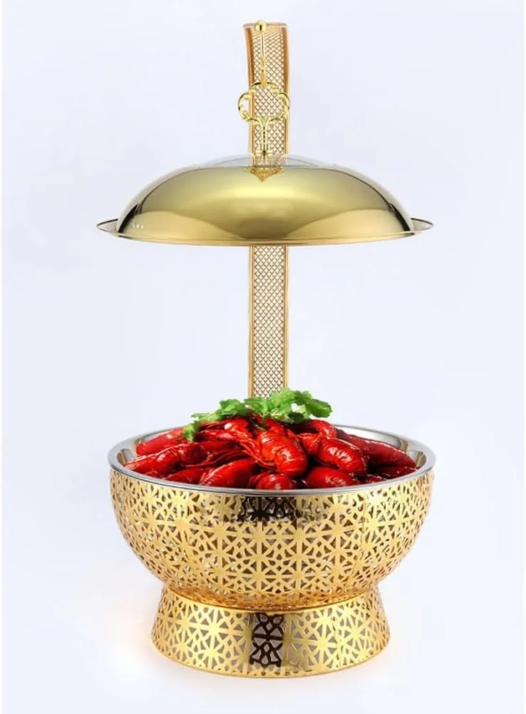 گرمکن و گرم نگهدارنده غذا استیل بوفه NKX با ظرفیت 8.0 لیتر، رنگ طلایی گرمکن و گرم نگهدارنده غذا استیل بوفه NKX با ظرفیت 8.0 لیتر، رنگ طلایی