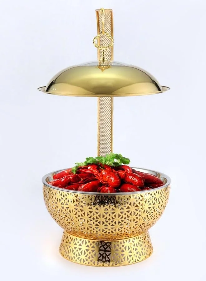 گرمکن و گرم نگهدارنده غذا استیل بوفه NKX با ظرفیت 8.0 لیتر، رنگ طلایی