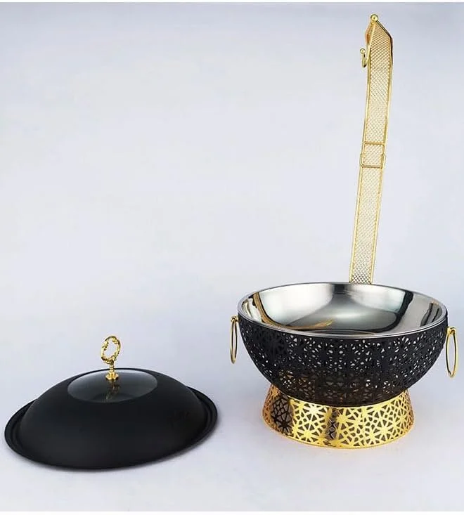 گرمکن و گرم نگهدارنده غذا استیل ضد زنگ NKX بوفه ظرف گرمکن غذا 8.0 لیتری رنگ مشکی