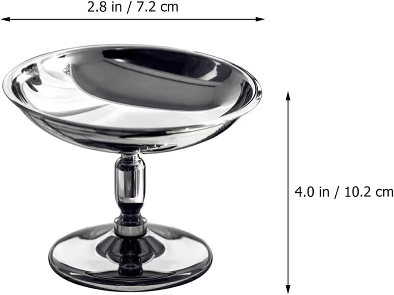 کاسه دسر NIPVKP، کاسه بستنی، فنجان پودینگ نفیس، دسر فلزی پایه بلند، ماست، نقره ای