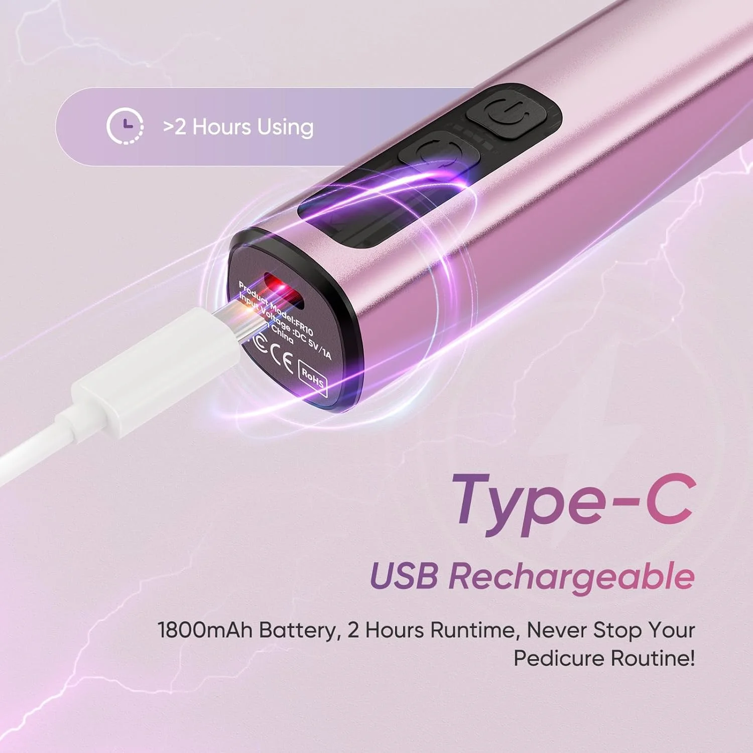 سوهان برقی پدیکور پا هاروپت، سوهان پا شارژی 2 در 1، دارای 9 سرعت، ابزار پدیکور از بین بردن پوست مرده، سوهان پاشنه پا برای ترک پاشنه پا به همراه دیسک های سمباده ای