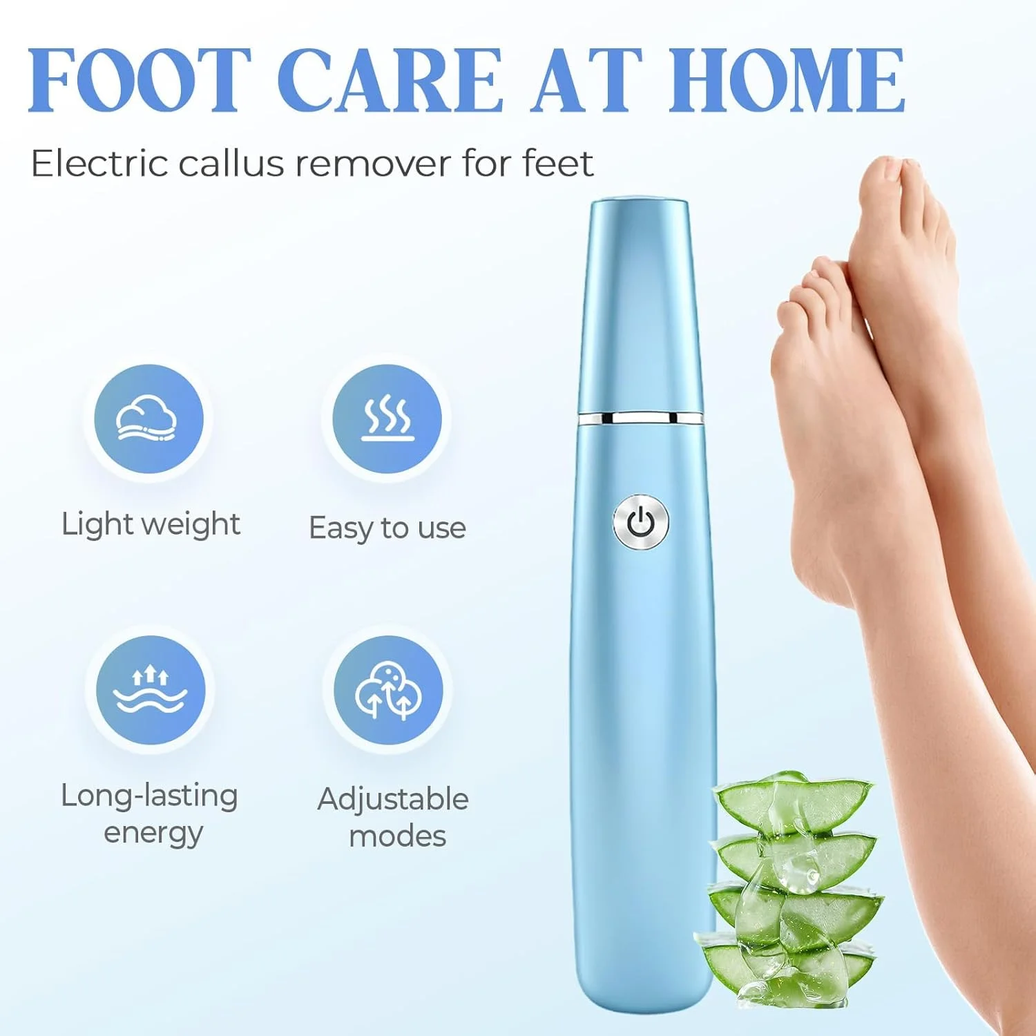 سوهان برقی پدیکور پا GraGra، از بین برنده پوست سفت، ابزار جدید چند منظوره مراقبت از پا، پدیکور قوی برای پوست خشک و مرده، پینه های پاشنه ترک خورده (سفید)