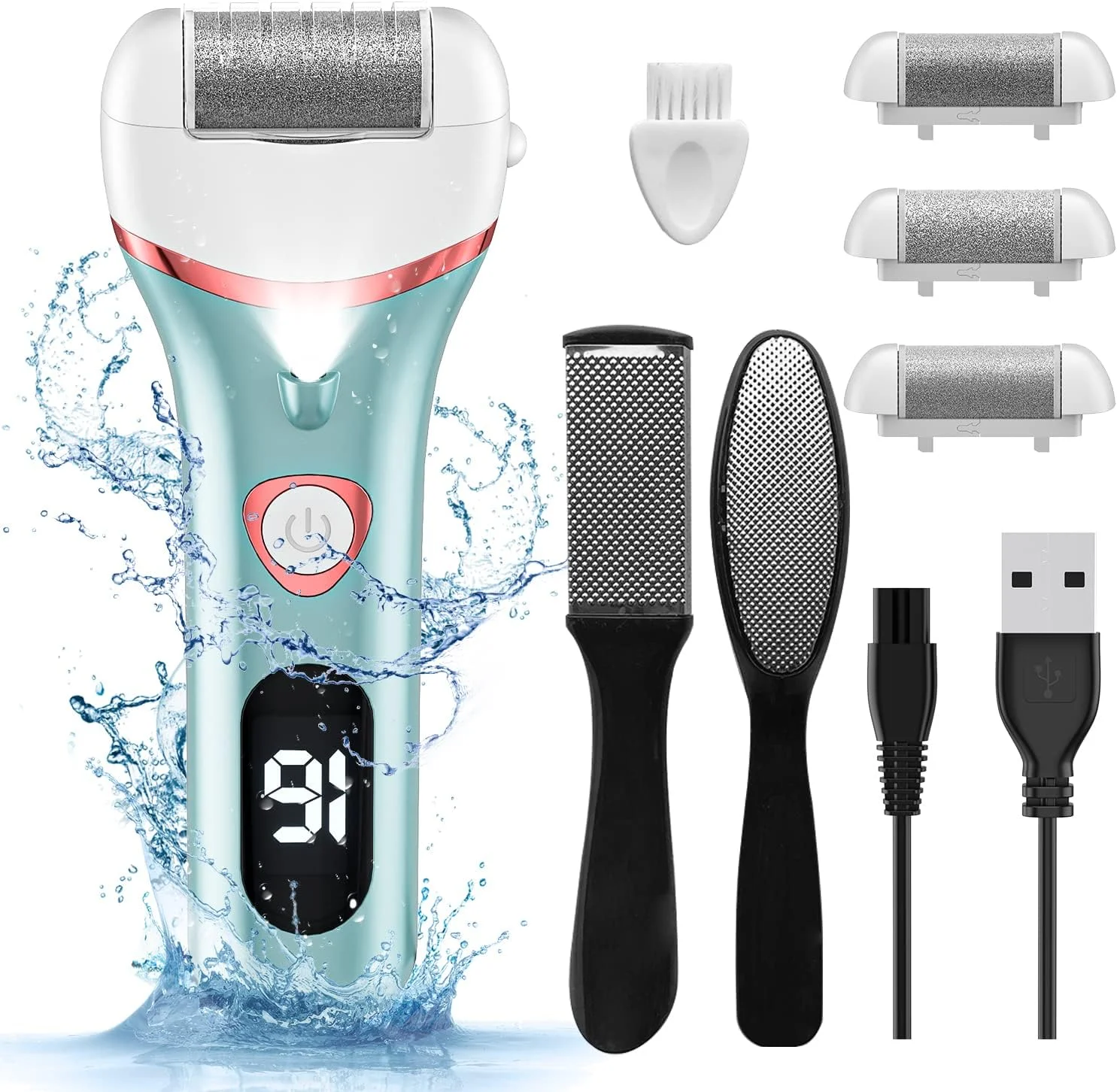 سوهان برقی پدیکور پا Geopu، کیت پدیکور الکترونیکی قابل حمل شارژی، سوهان ضد آب، ابزار حرفه ای، مراقبت از پوست مرده، هدیه ایده آل، 3 غلتک مشکی، 1 سوهان برقی پدیکور پا Geopu، کیت پدیکور الکترونیکی قابل حمل شارژی، سوهان ضد آب، ابزار حرفه ای، مراقبت از پوست مرده، هدیه ایده آل، 3 غلتک مشکی، 1