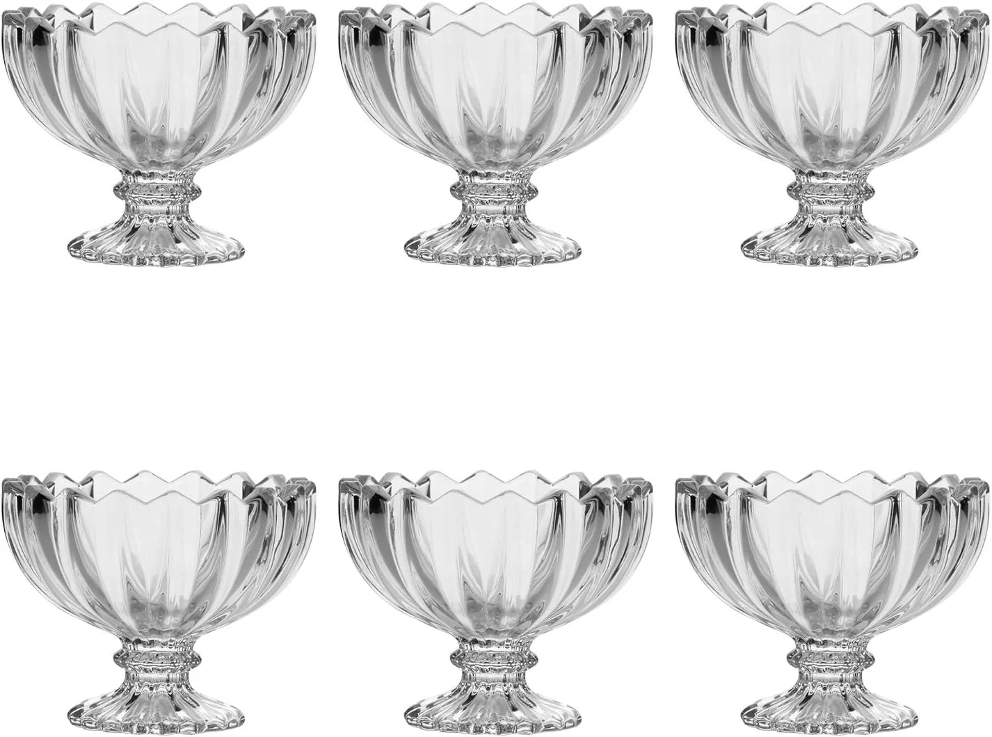 ظروف دسر/فنجان های شیشه ای ماردش، فنجان های دسر کوچک و پایه دار لاله ای شکل شفاف، مناسب برای دسر، بستنی، میوه، سالاد، میان وعده، کوکتل، چاشنی، ترایفل و جشن تولد (ست 6 عددی) ظروف دسر/فنجان های شیشه ای ماردش، فنجان های دسر کوچک و پایه دار لاله ای شکل شفاف، مناسب برای دسر، بستنی، میوه، سالاد، میان وعده، کوکتل، چاشنی، ترایفل و جشن تولد (ست 6 عددی)