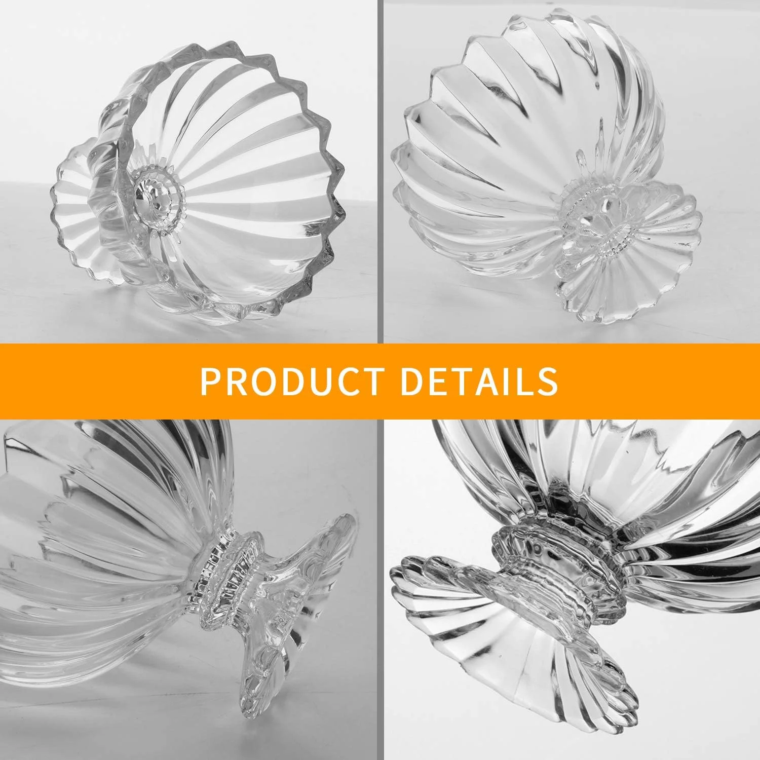 ظروف دسر/فنجان های شیشه ای ماردش، فنجان های دسر کوچک و پایه دار لاله ای شکل شفاف، مناسب برای دسر، بستنی، میوه، سالاد، میان وعده، کوکتل، چاشنی، ترایفل و جشن تولد (ست 6 عددی)