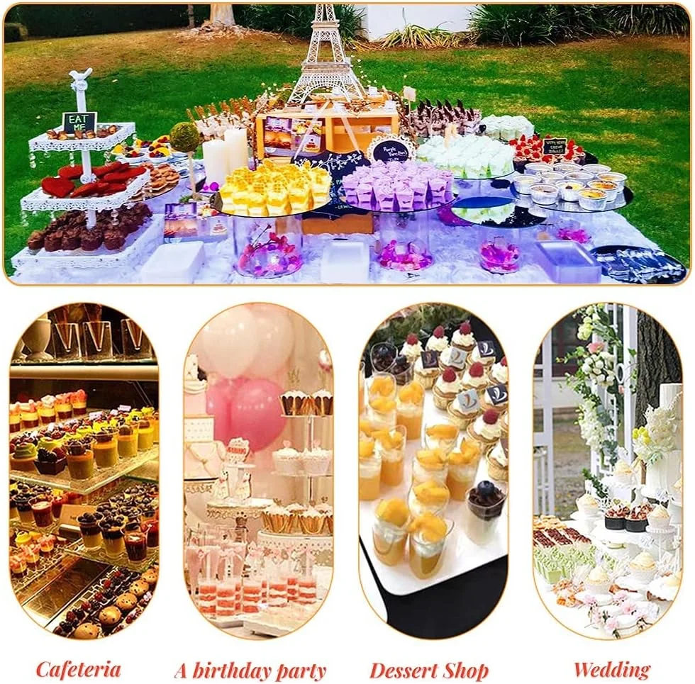 ظروف دسر پلاستیکی MAKINGTEC با درب و قاشق، بسته 50 عددی لیوان دسر پلاستیکی شفاف مربعی کوچک برای دسرها، پیش غذاها، پودینگ ها، بستنی، ماست، آب نبات و موس 3.8 اونس