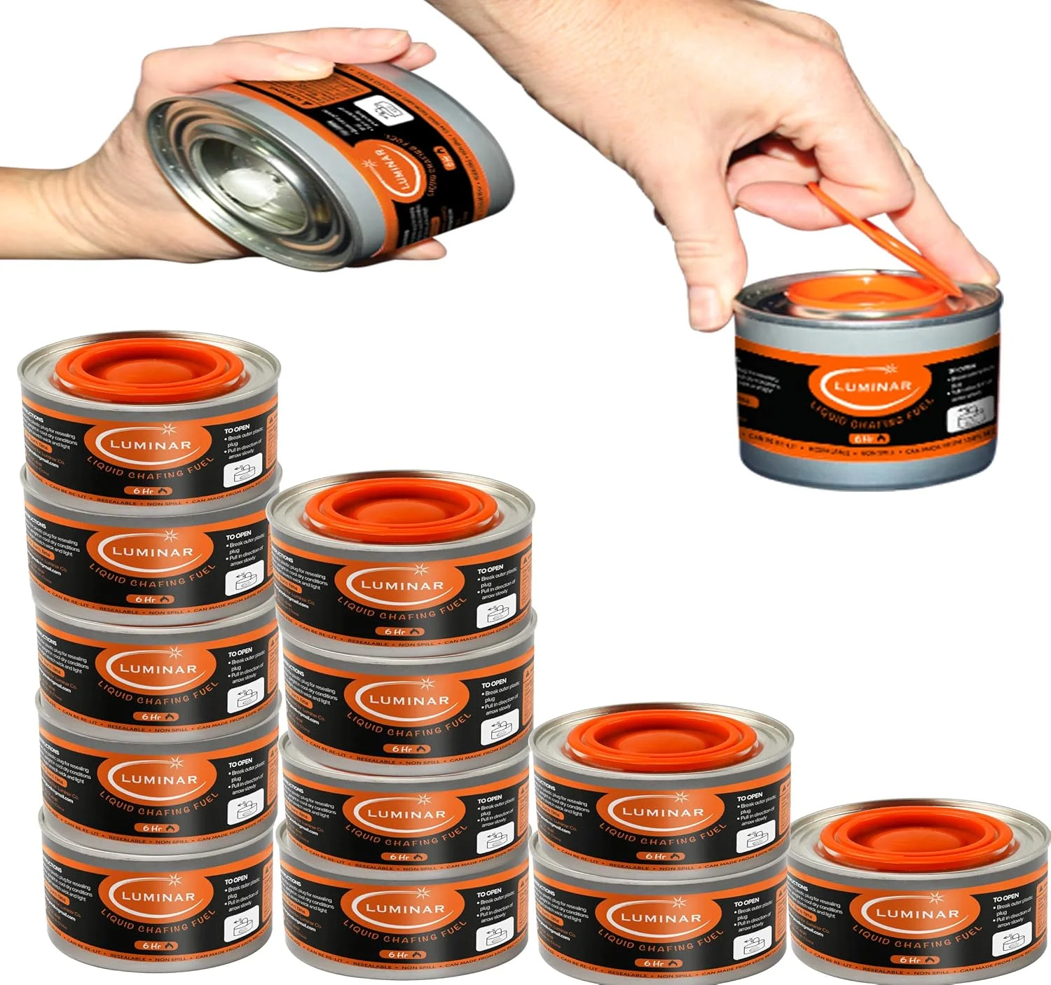 قوطی سوخت گرمایشی لومینار - شمع های فتیله ای گرم کننده غذا برای ظروف بوفه (12 عدد، 6 ساعته) قوطی سوخت گرمایشی لومینار - شمع های فتیله ای گرم کننده غذا برای ظروف بوفه (12 عدد، 6 ساعته)