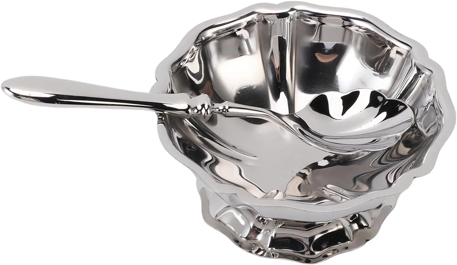 ظرف دسر پایه دار استیل ضد زنگ 304 Luocute با پرداخت آینه ای، فنجان بستنی 4.1x1.8 اینچی، کاسه دسر برای بستنی میوه ای، تمیز کردن آسان ظرف دسر پایه دار استیل ضد زنگ 304 Luocute با پرداخت آینه ای، فنجان بستنی 4.1x1.8 اینچی، کاسه دسر برای بستنی میوه ای، تمیز کردن آسان